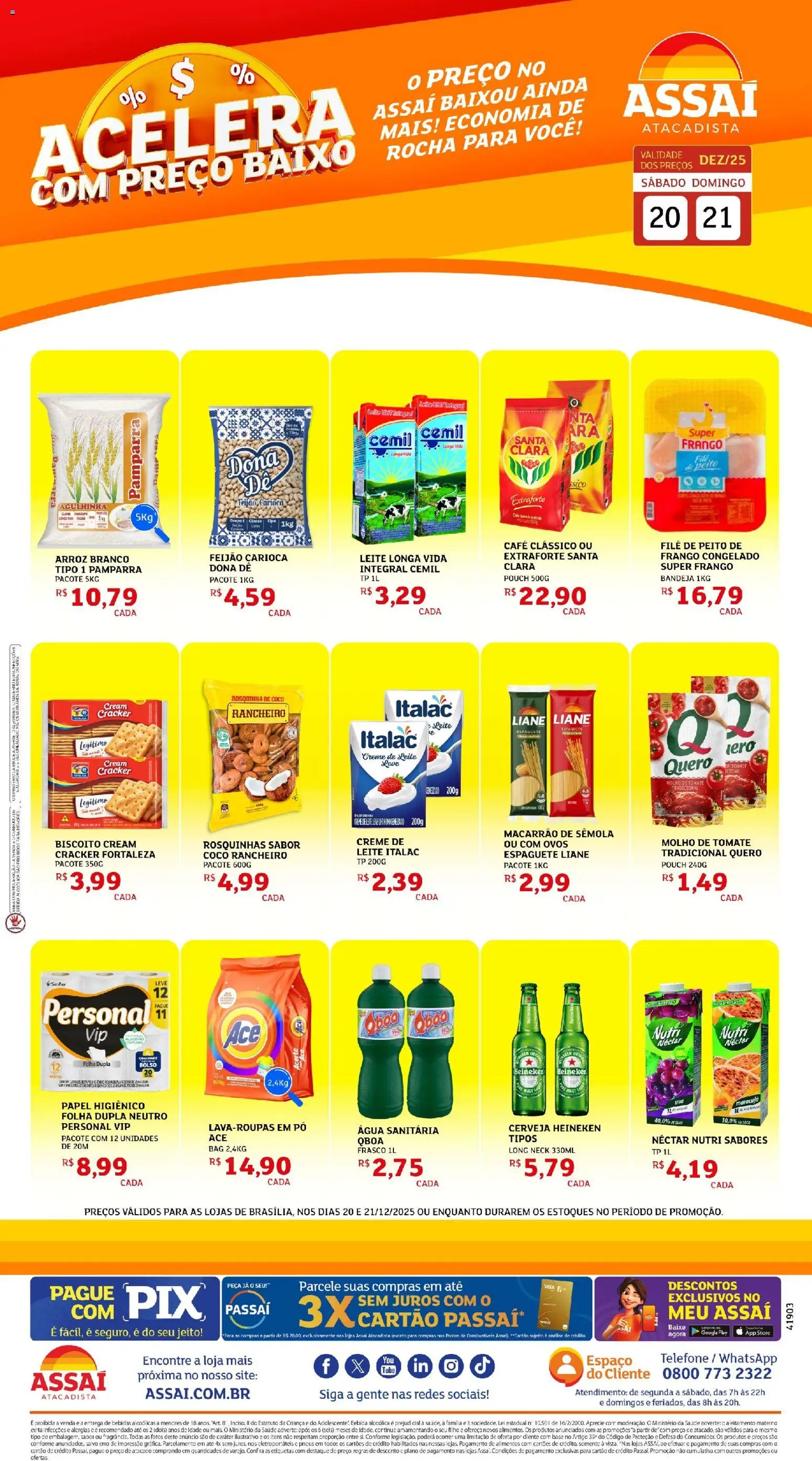 Assaí Atacadista Folheto - válido de 20.12.2025 | Página: 1 | Produtos: Maracujá, Ovos, Arroz, Água sanitária