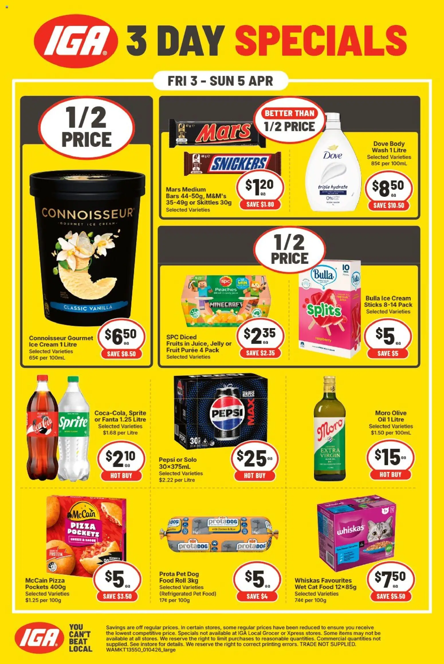 IGA catalogue - valid from 01.04.2026 | Page: 32 | Products: Cheese, Pizza, Ice cream, Fruits
