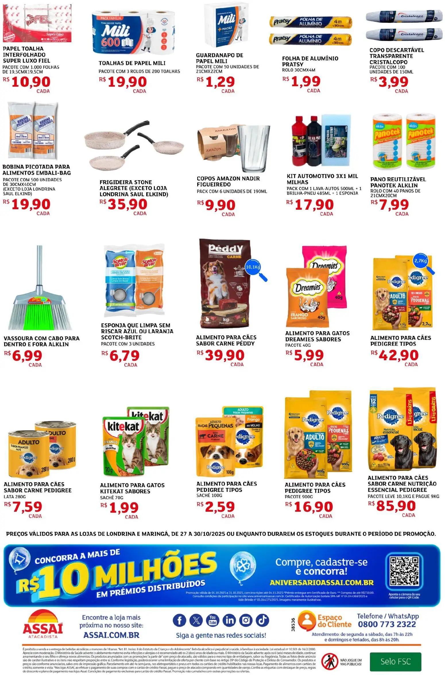 Assaí Atacadista Folheto - válido de 27.10.2025 | Página: 8 | Produtos: Celular, Frango, Cabo, Guardanapo