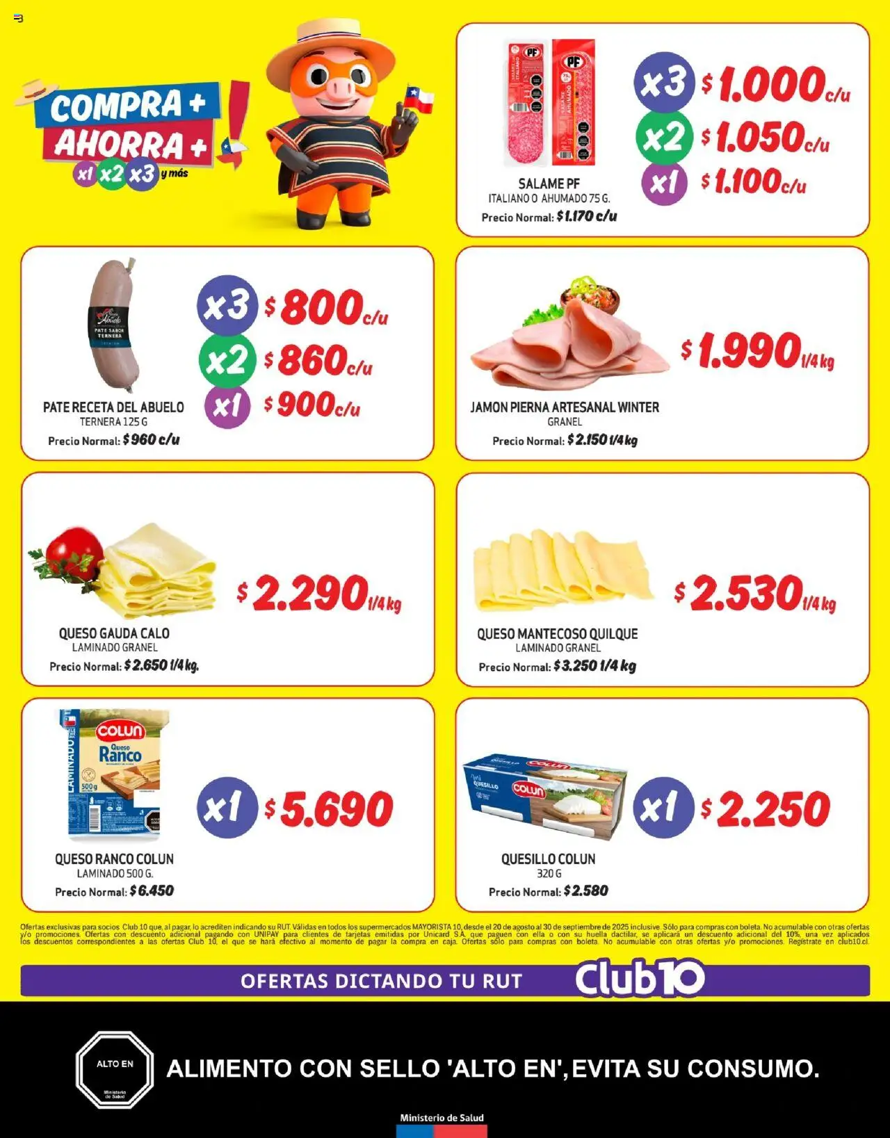 Mayorista 10 Ofertas │ válido desde el 20.08.2025 | Página: 3 | Productos: Paté, Queso, Salame, Jamón