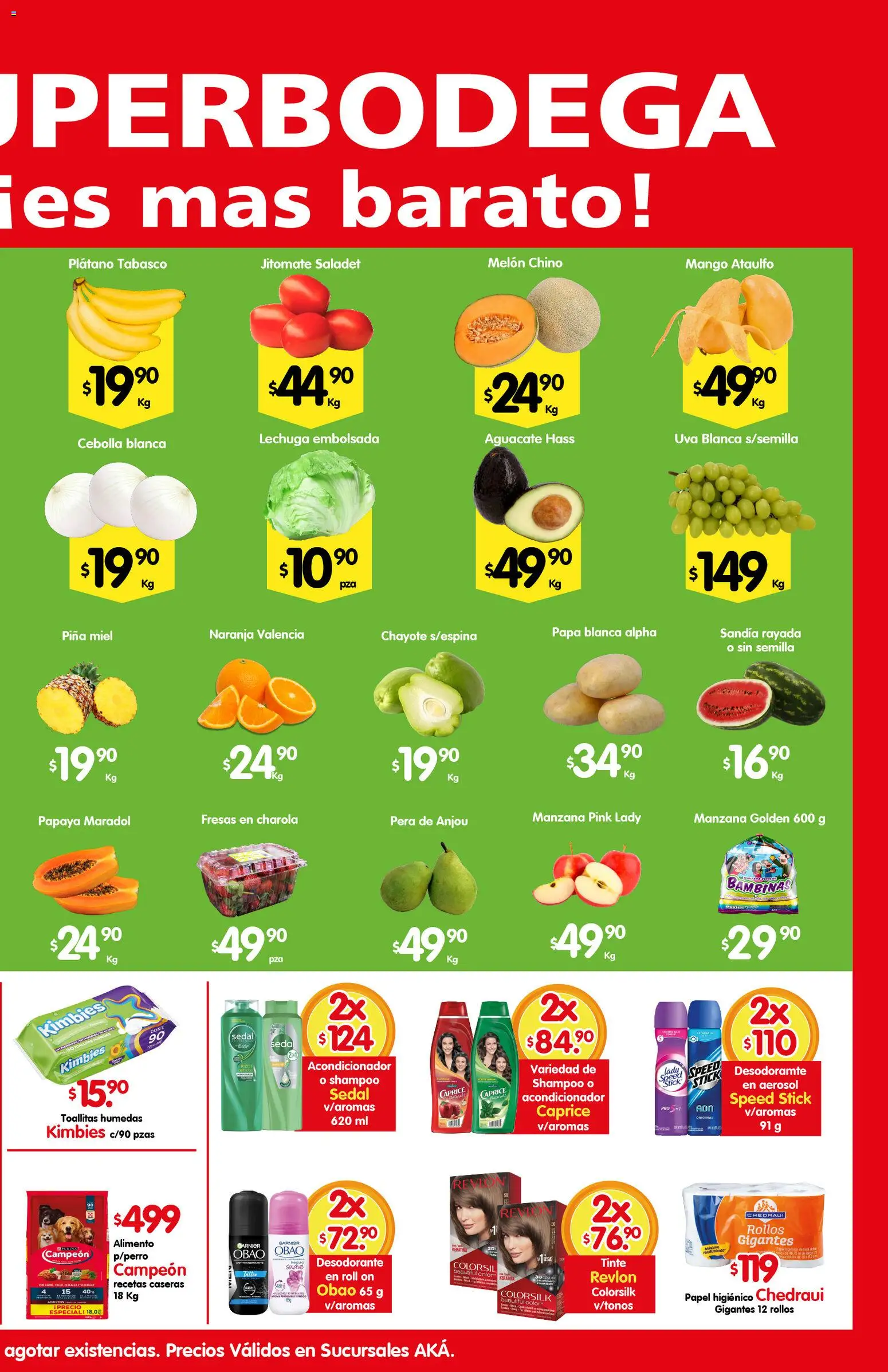Nuevas ofertas de Arteli válidas en toda la República Mexicana desde el 07.04.2026. ¡Encuentra las mejores ofertas en Arteli folleto Aká Super Bodega! | Página: 2 | Productos: Papa, Pera, Manzana, Aguacate