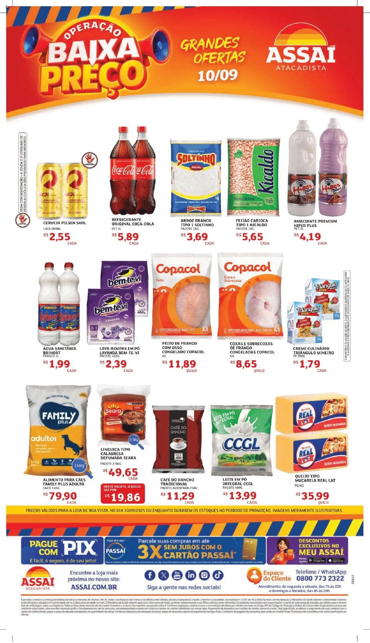 Assaí Atacadista Folheto - válido de 10.09.2025 | Página: 1 | Produtos: Feijão, Pneus, Creme, Leite em pó
