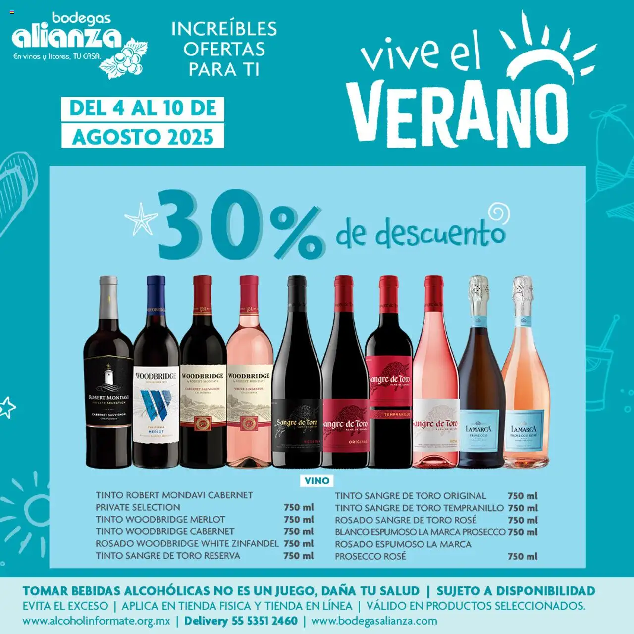 Nuevas ofertas de Bodegas Alianza válidas en toda la República Mexicana desde el 04.08.2025. ¡Encuentra las mejores ofertas en Bodegas Alianza - Catálogo Vive El Verano! | Página: 4 | Productos: Vino
