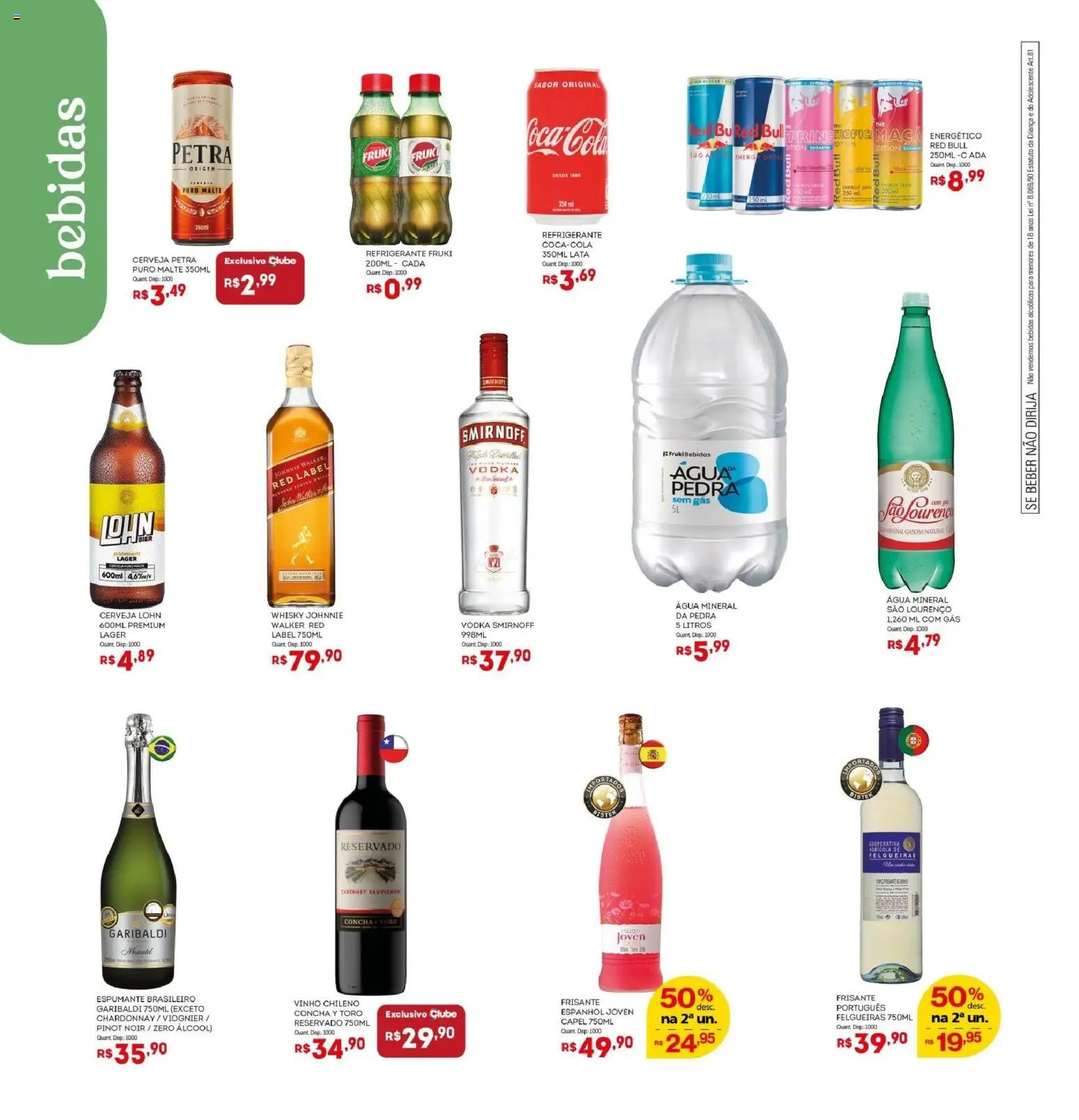 Bistek Supermercados Folheto - válido de 25.03.2026 | Página: 6 | Produtos: Energético, Whisky, Vodka, Refrigerante