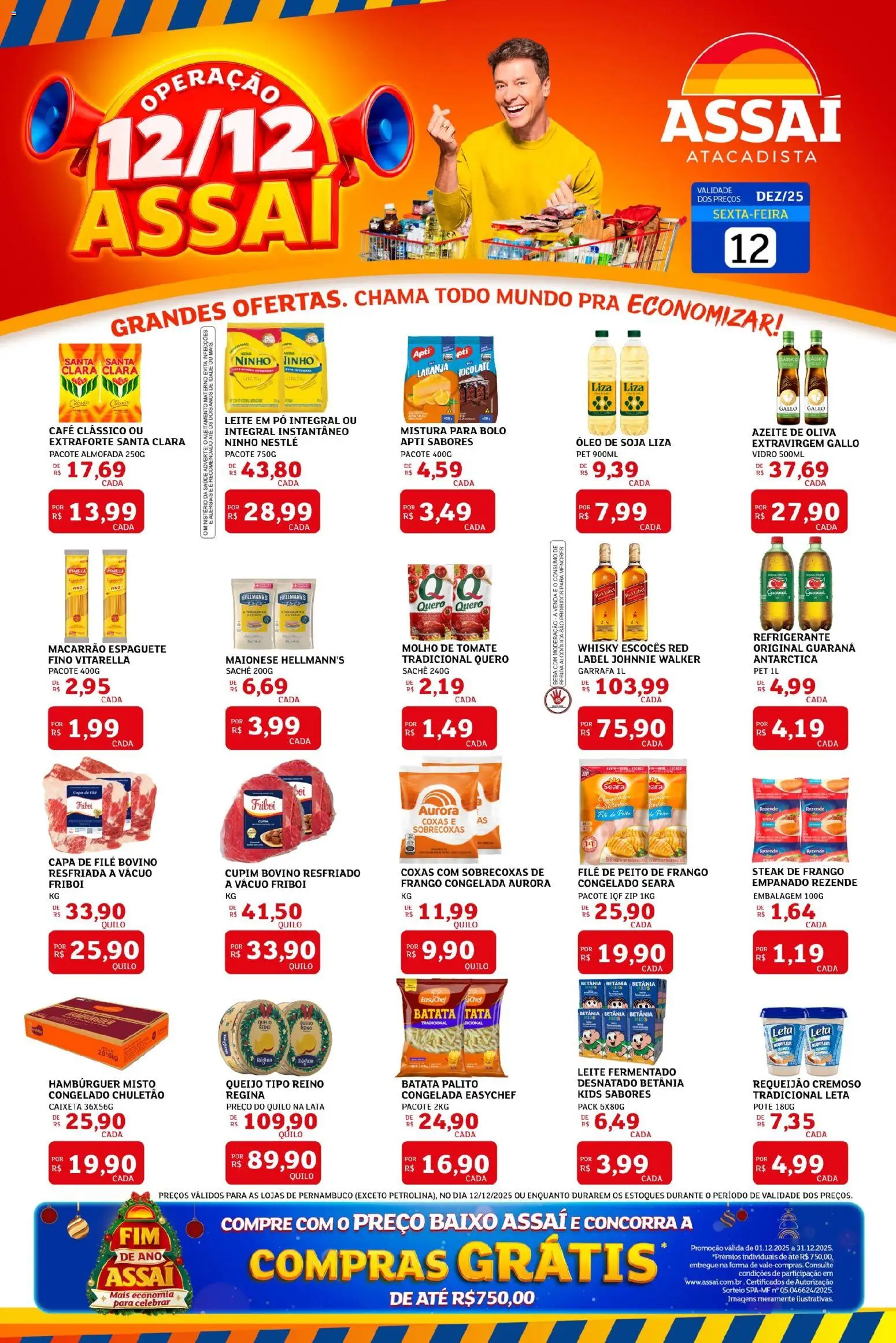 Assaí Atacadista Folheto - válido de 12.12.2025 | Página: 1 | Produtos: Frango, Requeijão, Leite fermentado, Mistura para bolo