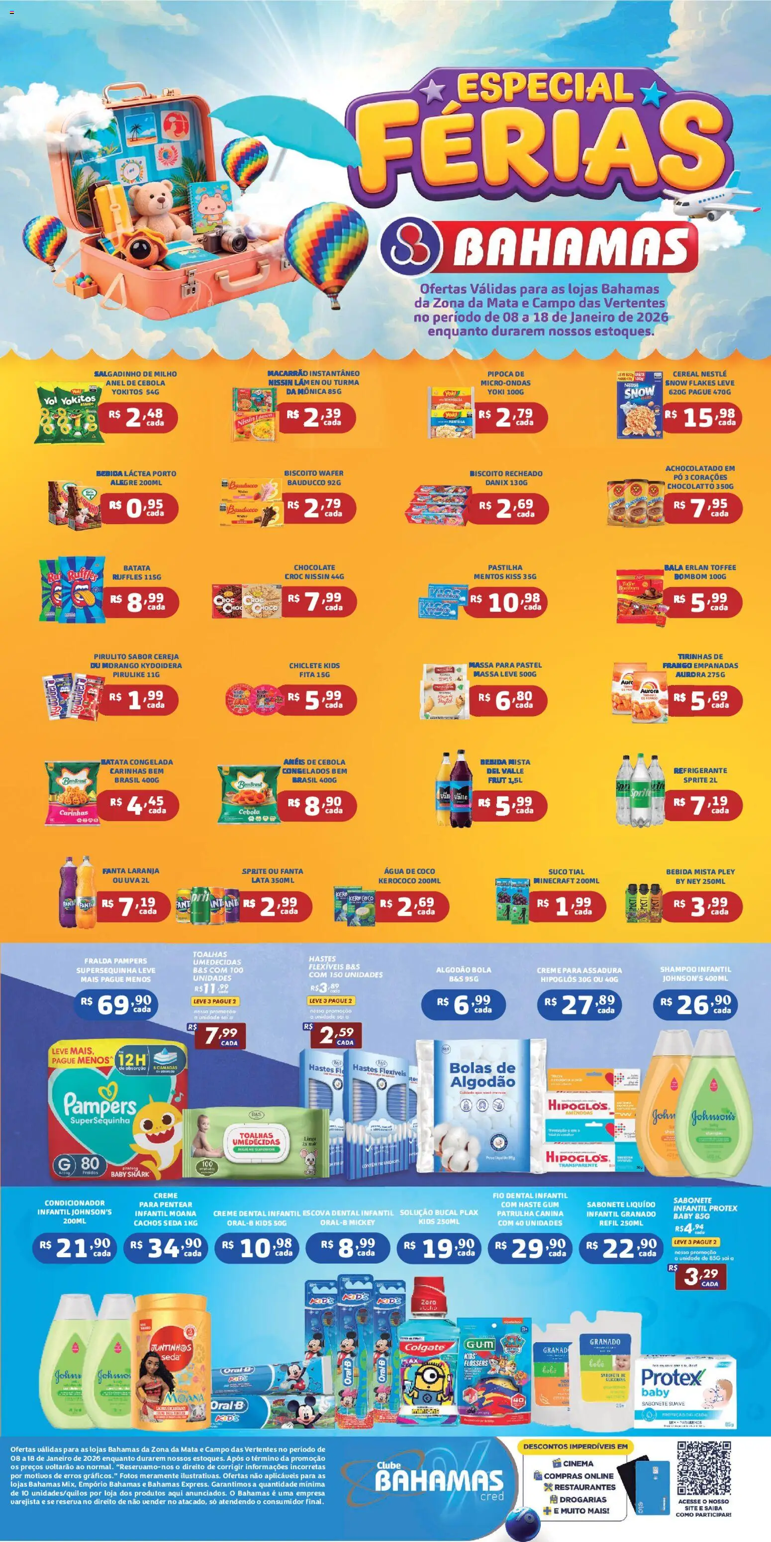 Bahamas Supermercados Folheto - válido de 08.01.2026 | Página: 1 | Produtos: Cereja, Algodão, Creme para pentear, Creme dental