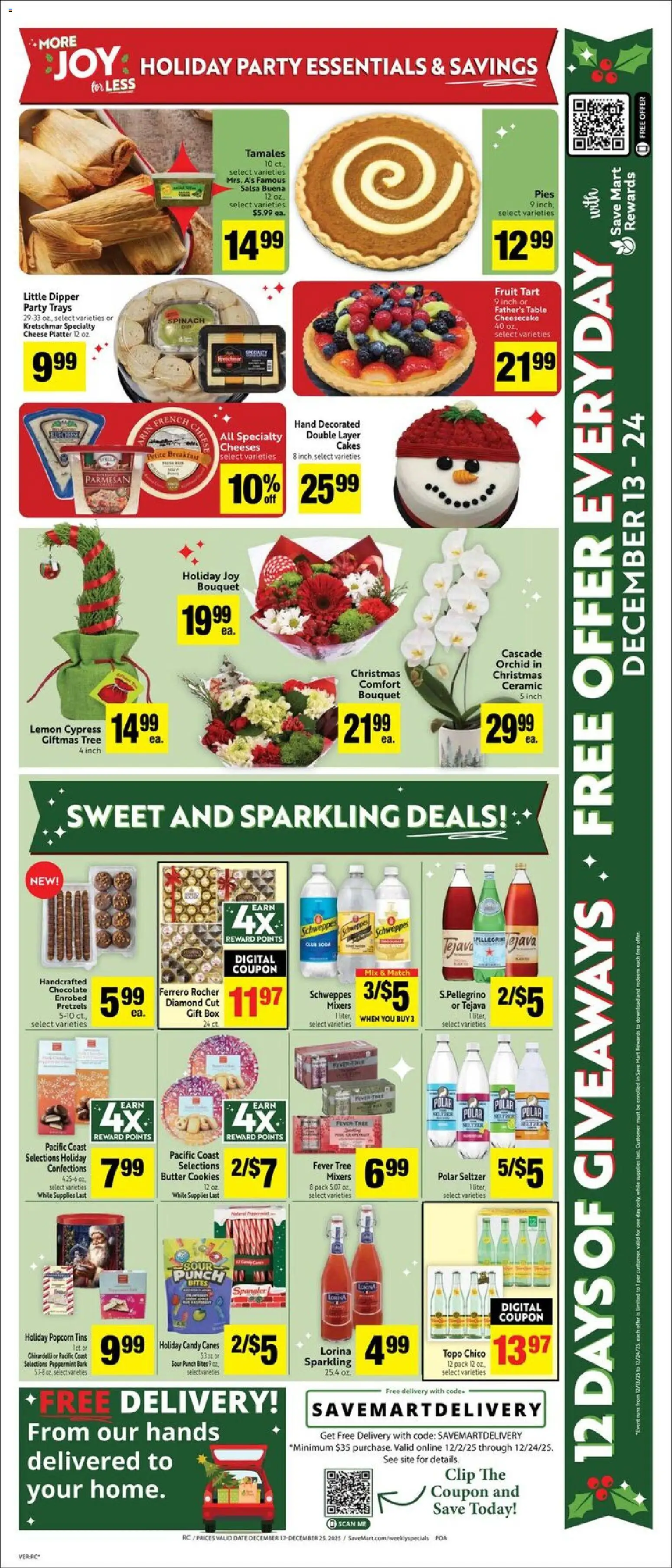 Save Mart Weekly - CA - valid from 17.12.2025 | Page: 3 | Products: Table, Cheese, Cookies, Cheesecake
