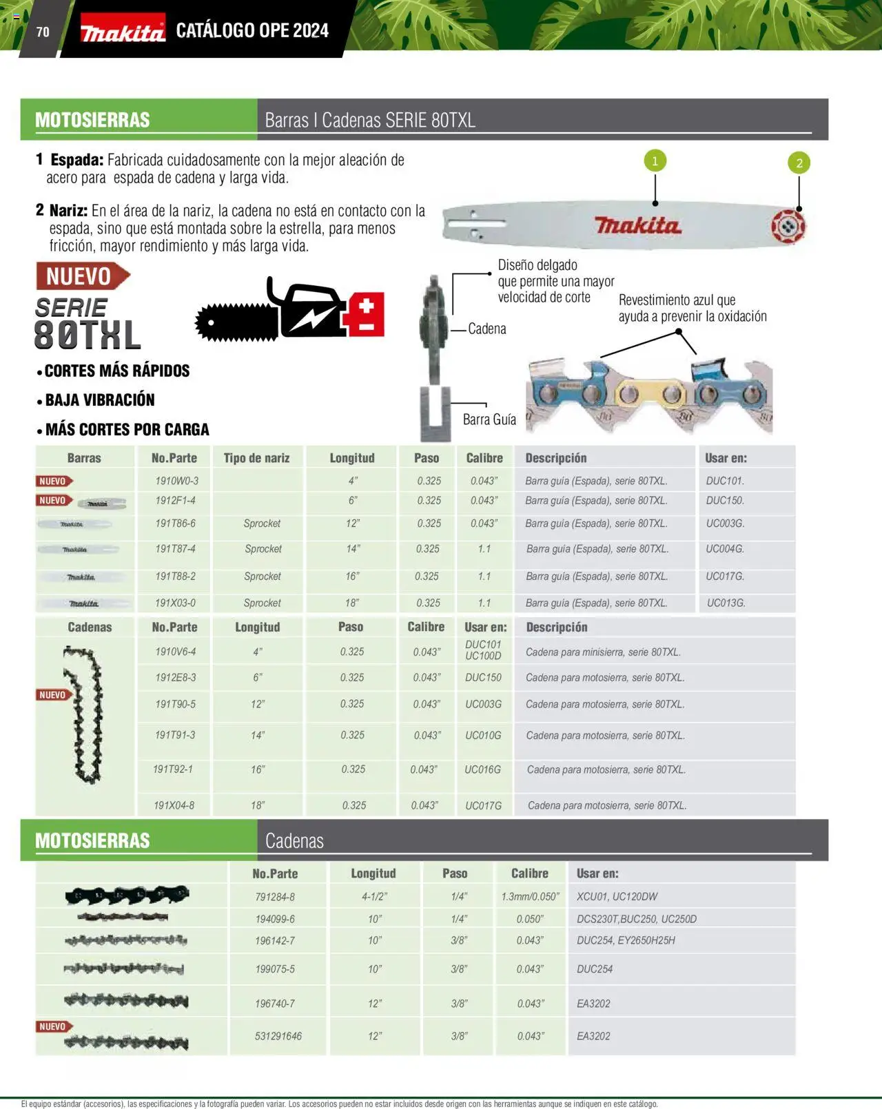 Nuevas ofertas de Makita válidas en toda la República Mexicana desde el 07.10.2024. ¡Encuentra las mejores ofertas en Makita catálogo Ope! | Página: 70 | Productos: Barra, Sobre, Cadena