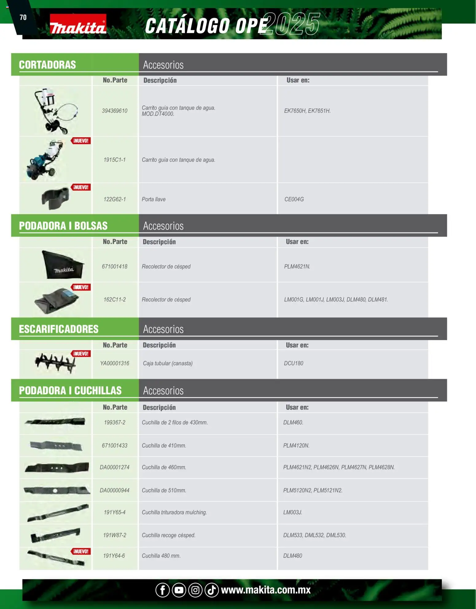 Nuevas ofertas de Makita válidas en toda la República Mexicana desde el 07.10.2024. ¡Encuentra las mejores ofertas en Makita catálogo Ope! | Página: 70 | Productos: Barra, Sobre, Cadena