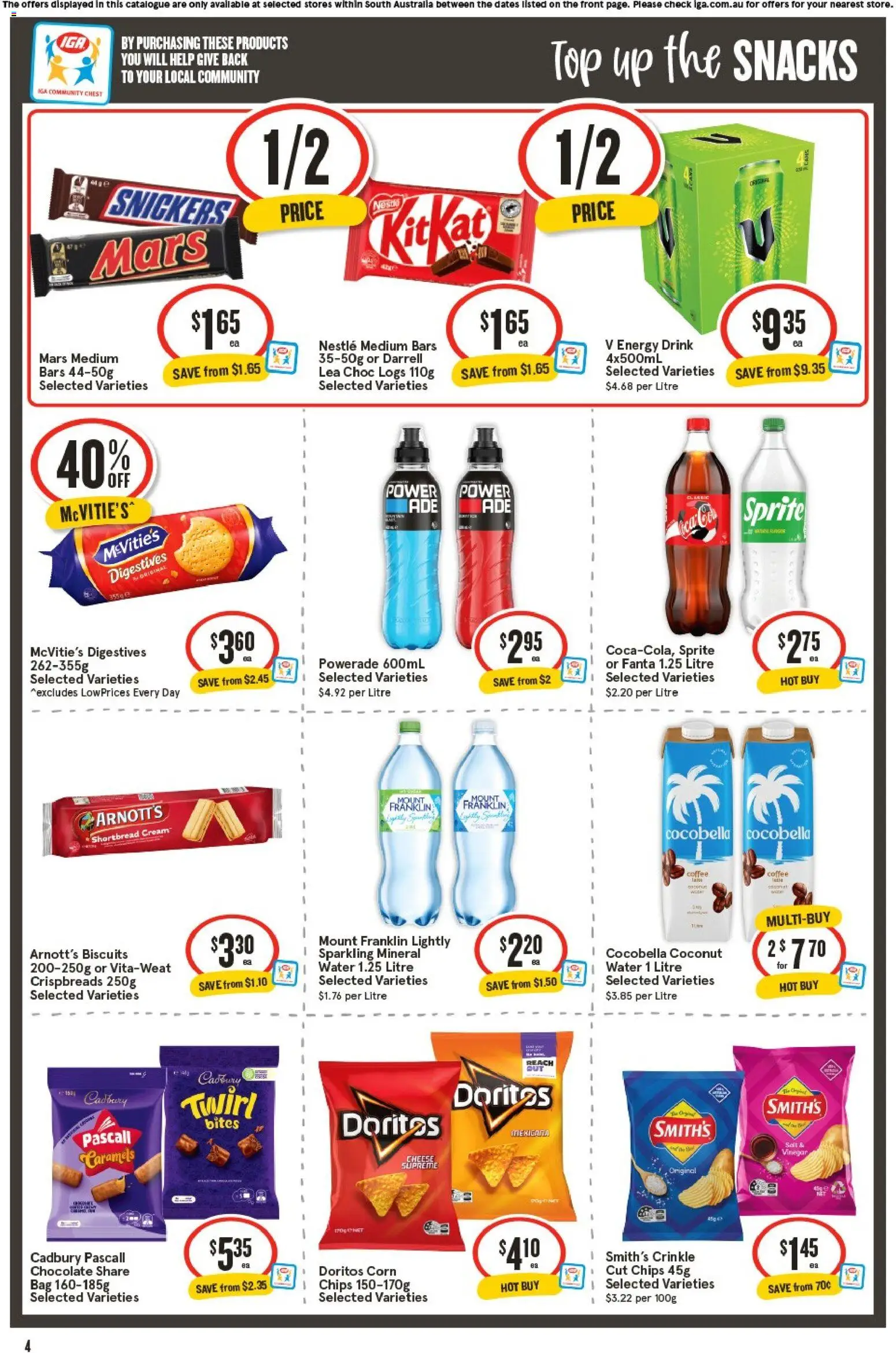 IGA catalogue - valid from 11.03.2026 | Page: 4 | Products: Cheese, Chips, Cream, Bag
