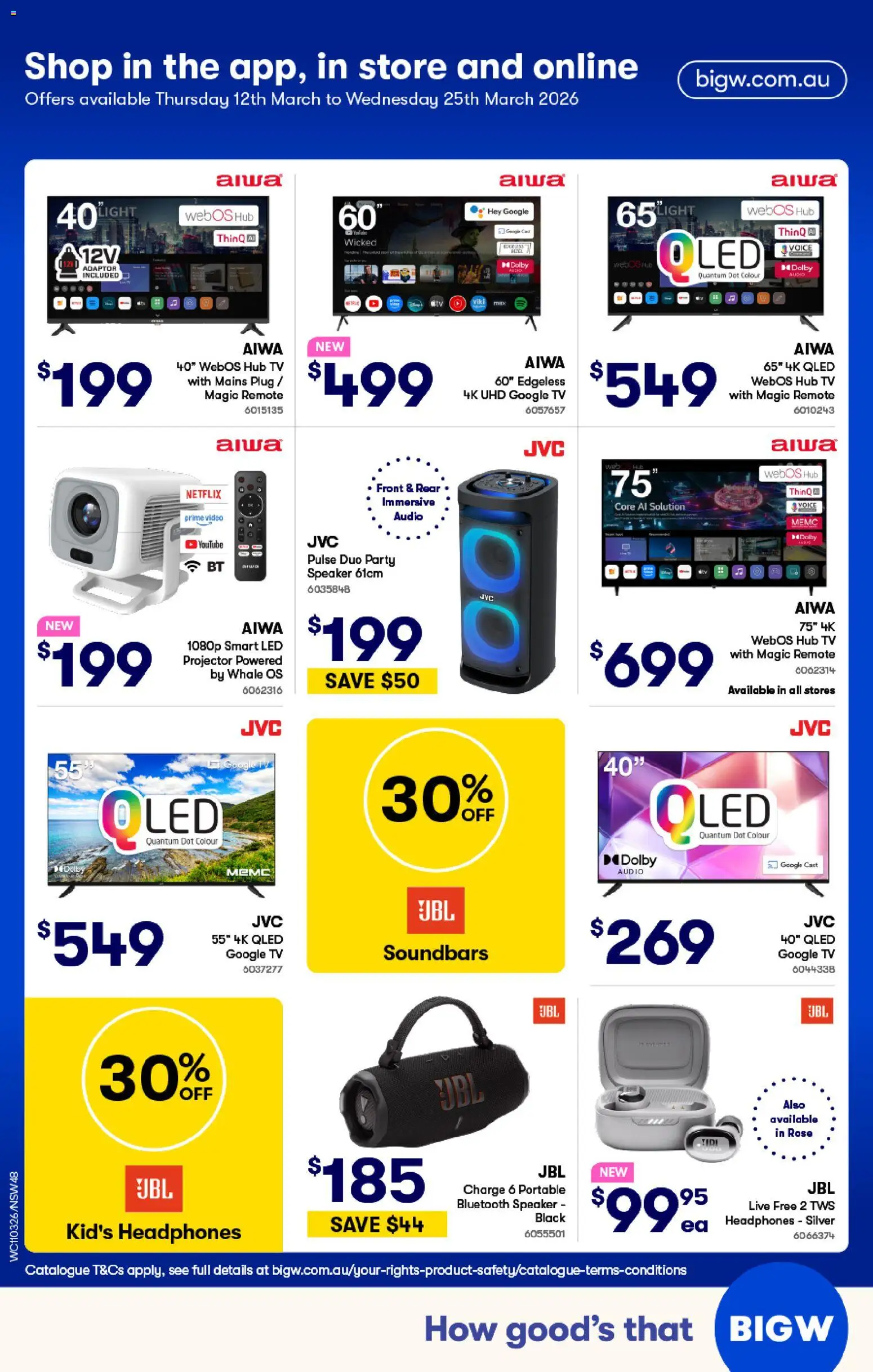 Woolworths catalogue - valid from 11.03.2026 | Page: 48 | Products: Adaptor, Tv, Speaker, Portable