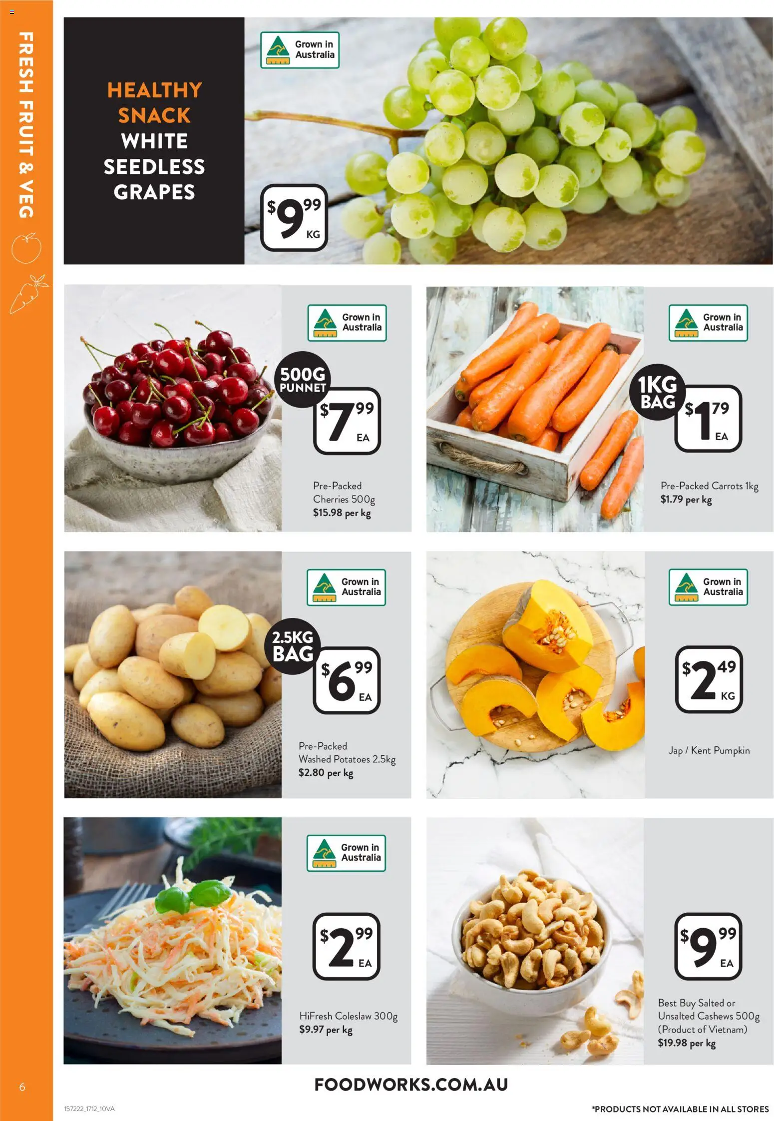 Foodworks catalogue - valid from 17.12.2025 | Page: 6 | Products: Cherries, Carrots, Potatoes, Pumpkin