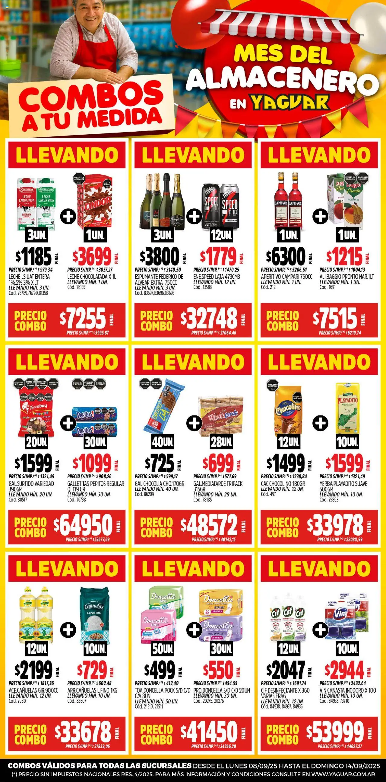 Yaguar - José C. Paz │ válido desde el 08.09.2025 | Página: 3 | Productos: Desinfectante, Galletitas, Chocolatada, Canasta