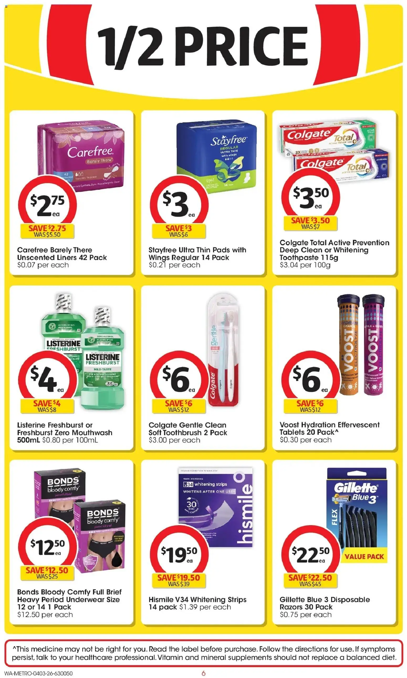 Coles catalogue - valid from 04.03.2026 | Page: 6 | Products: Mouthwash, Tablets, Teeth whitening, Vitamin