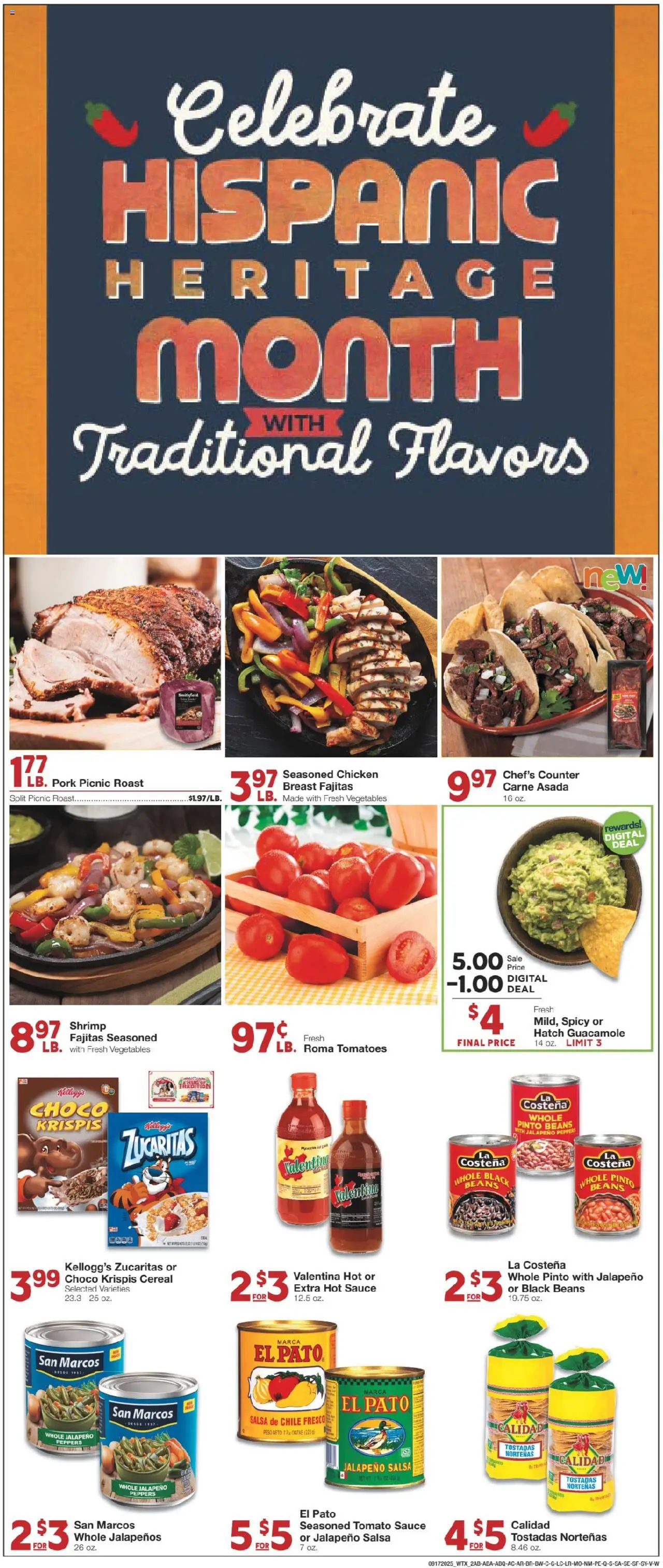 United Supermarkets Weekly Ad - valid from 16.09.2025 | Page: 2 | Products: Peppers, Pork, Tomatoes, Vegetables