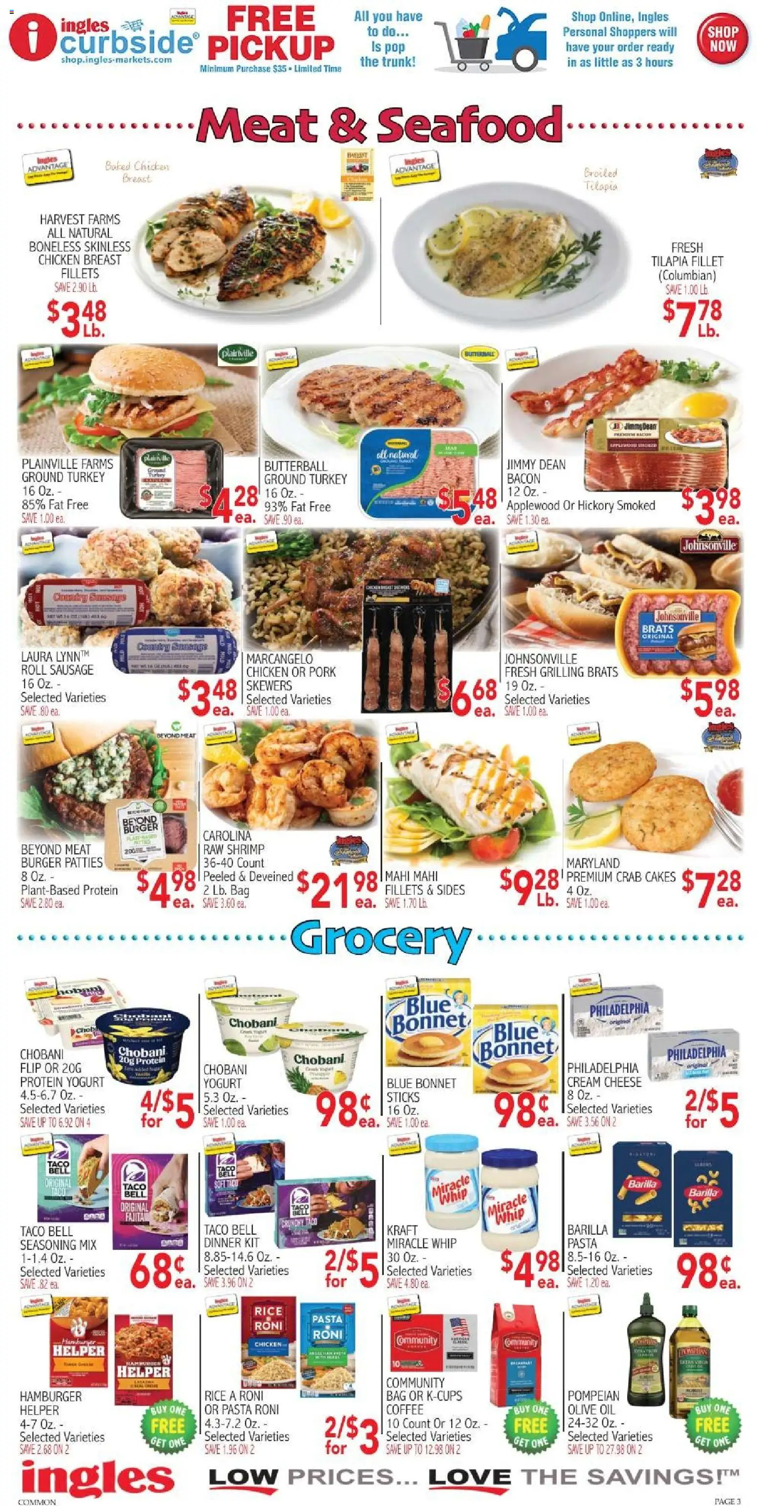 Ingles Weekly Ad - valid from 22.04.2026 | Page: 3 | Products: Oil, Seafood, Sausage, Bag