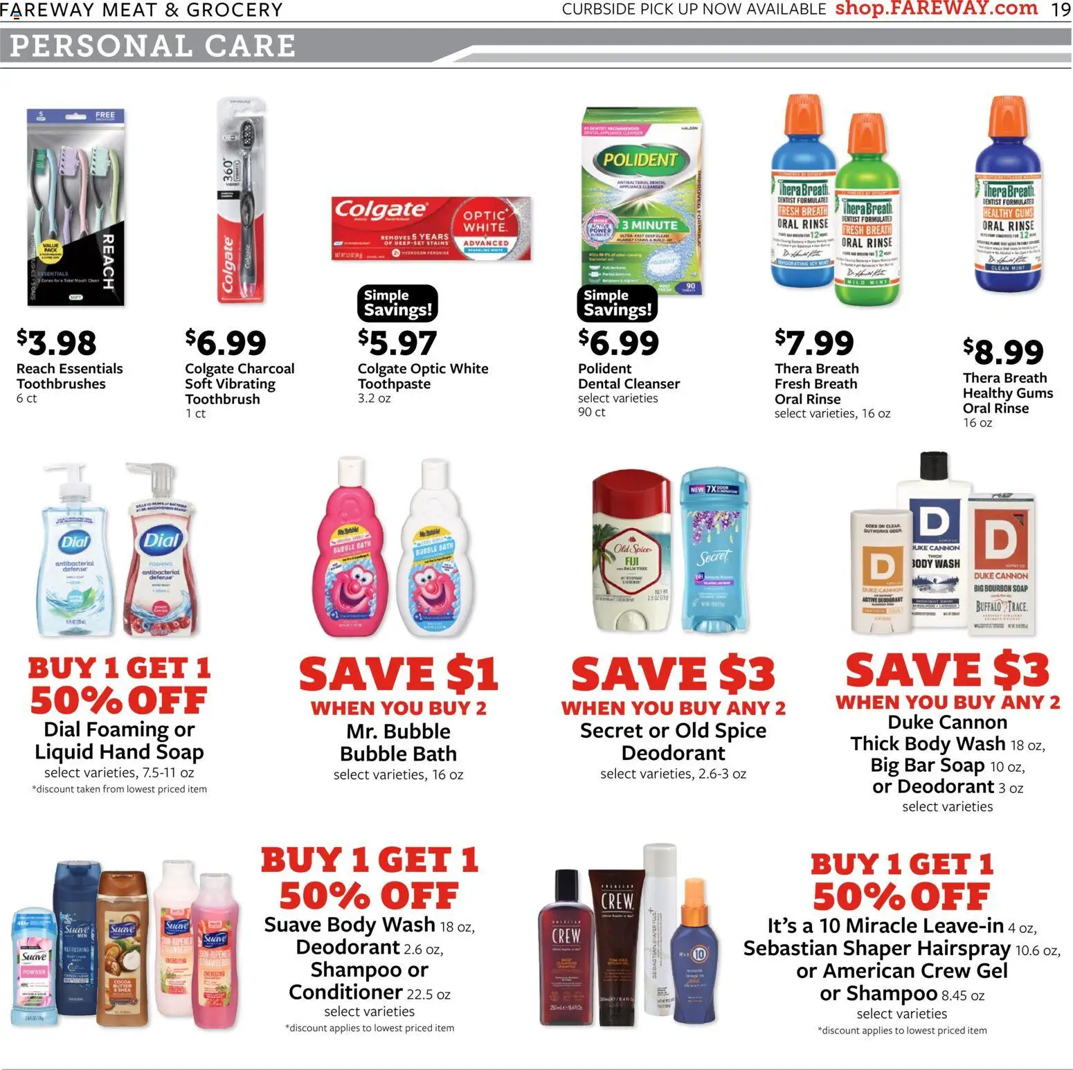 Fareway Weekly Ad - valid from 06.04.2026 | Page: 19 | Products: Bath, Powder, Shampoo, Toothpaste