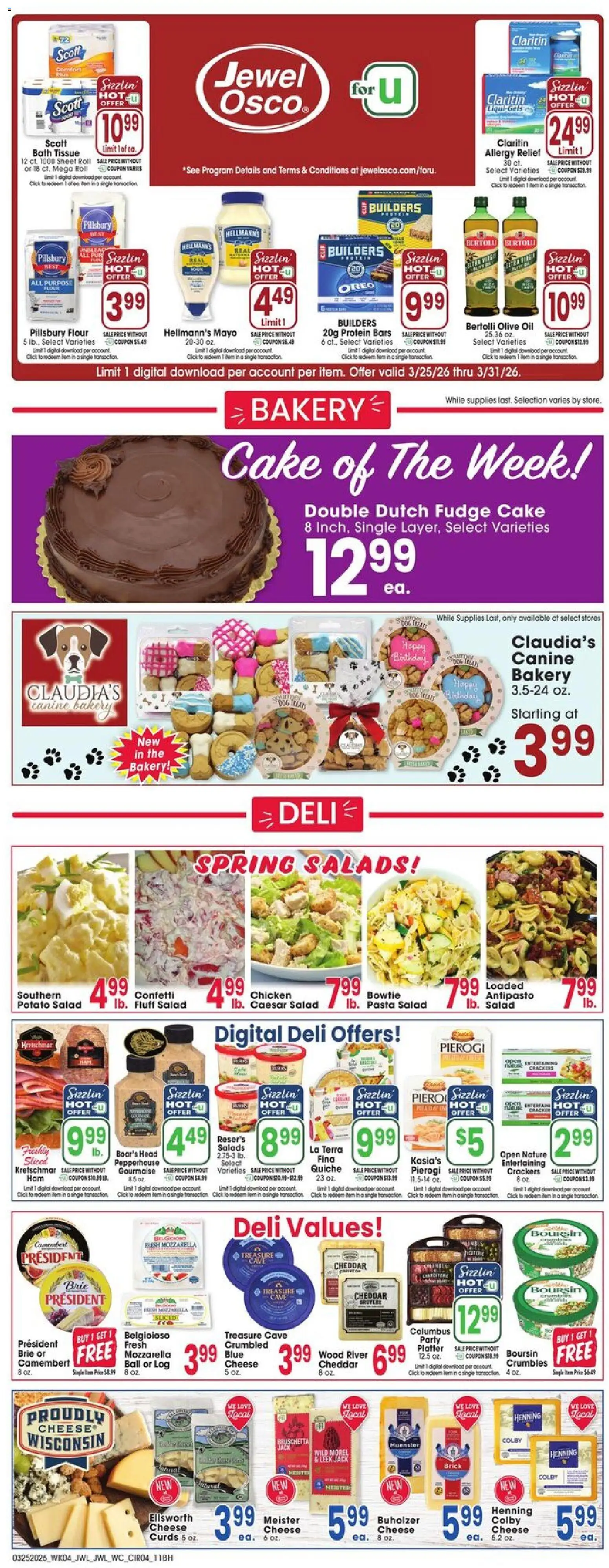 Jewel Osco Weekly Ad - IN - valid from 25.03.2026 | Page: 4 | Products: Bath, Oil, Pasta, Sheet
