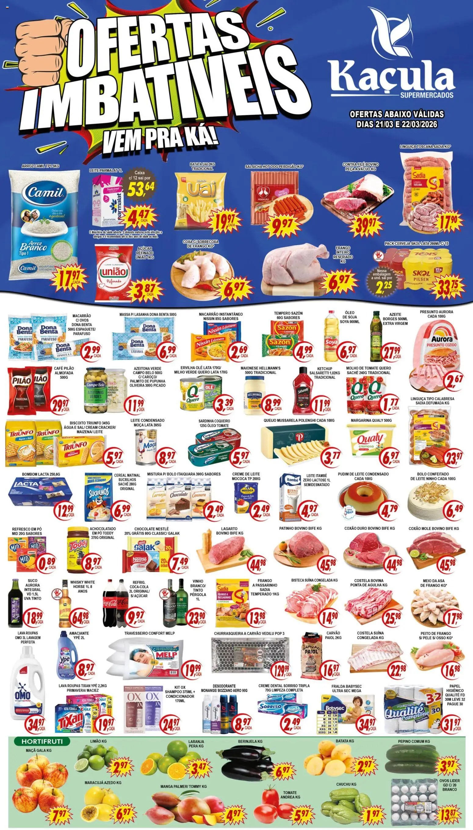 Kaçula Folheto - válido de 21.03.2026 | Página: 1 | Produtos: Molho de tomate, Caixa, Café, Ketchup