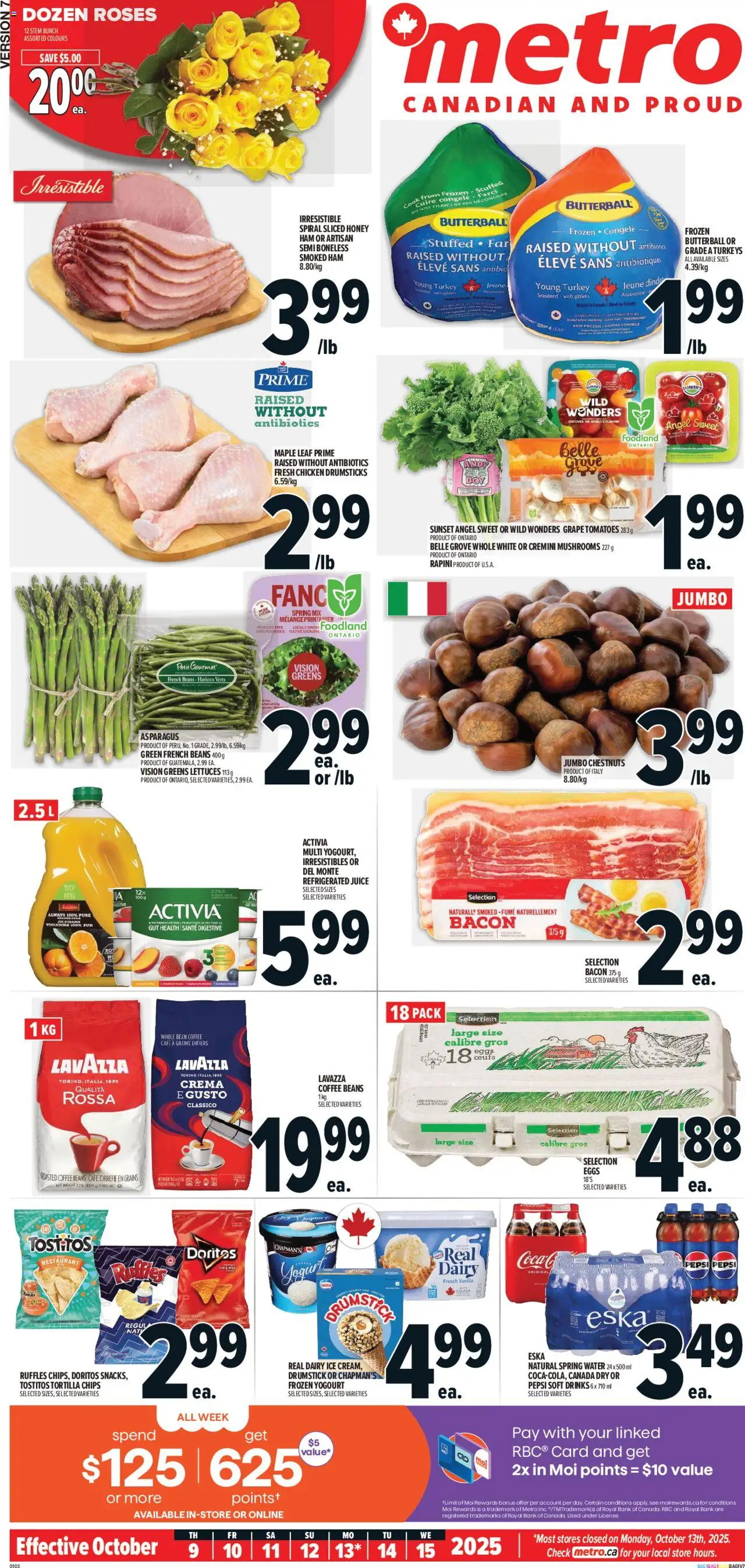 Metro flyer valid from 09.10.2025 | Page: 2 | Products: Yogurt, Ham, Chicken, Tomatoes
