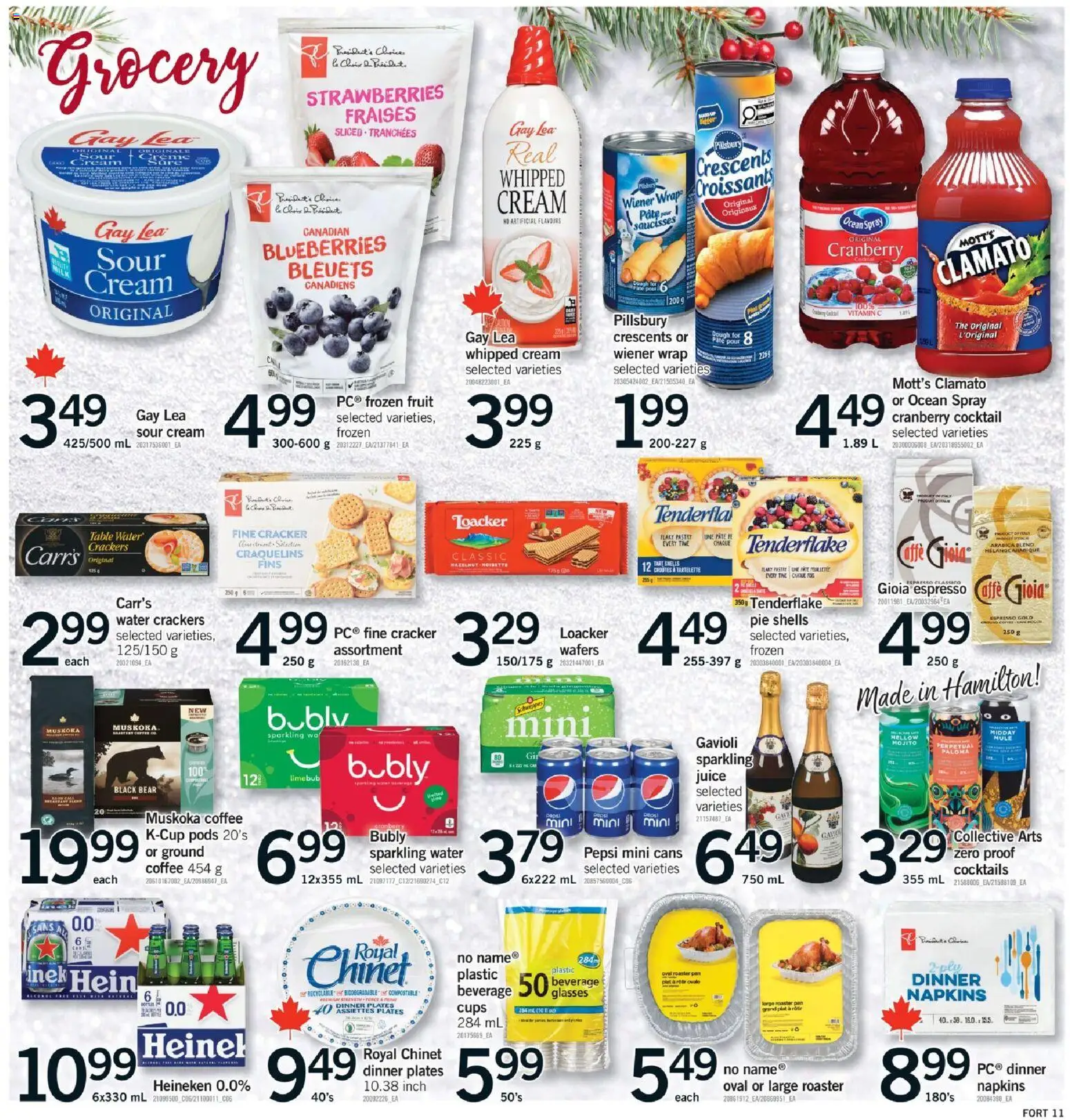 Fortinos flyer valid from 11.12.2025 | Page: 12 | Products: Sour cream, Strawberries, Cream, Coffee