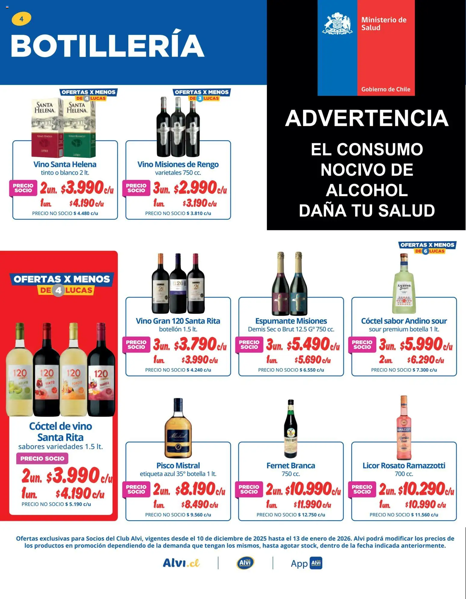 Alvi catálogo │ válido desde el 10.12.2025 | Página: 4 | Productos: Botella, Vino, Fernet