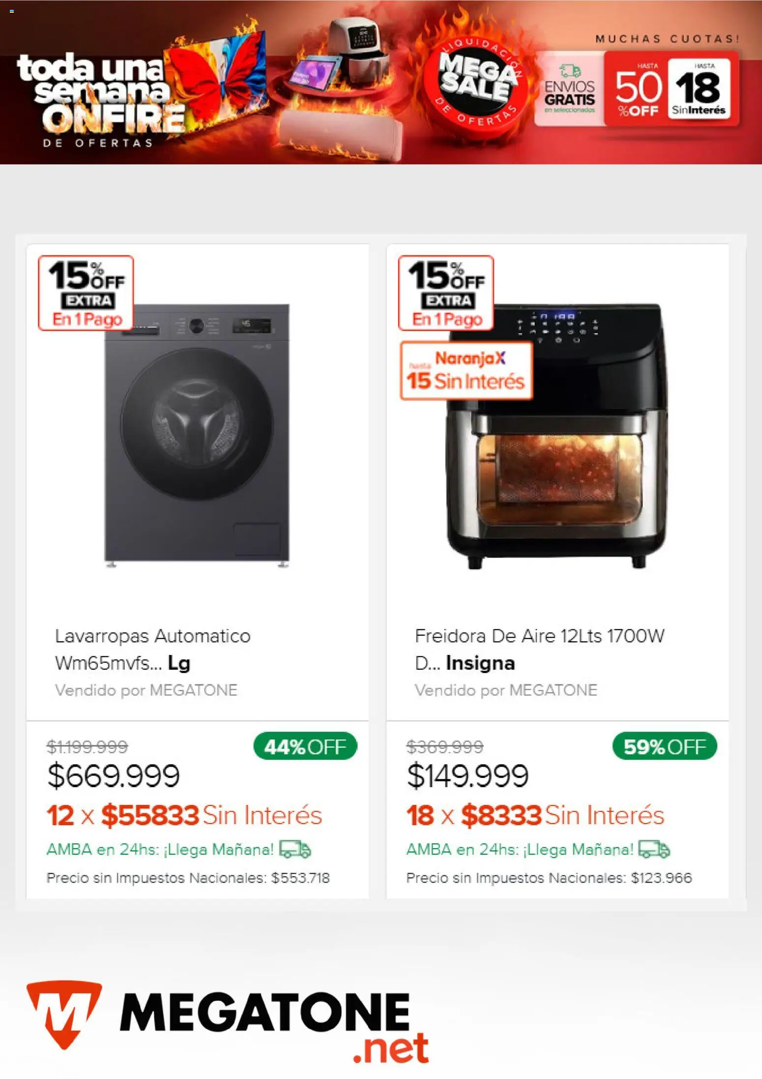 Megatone catálogo │ válido desde el 26.02.2026 | Página: 3 | Productos: Freidora, Lavarropas, Freidora de aire