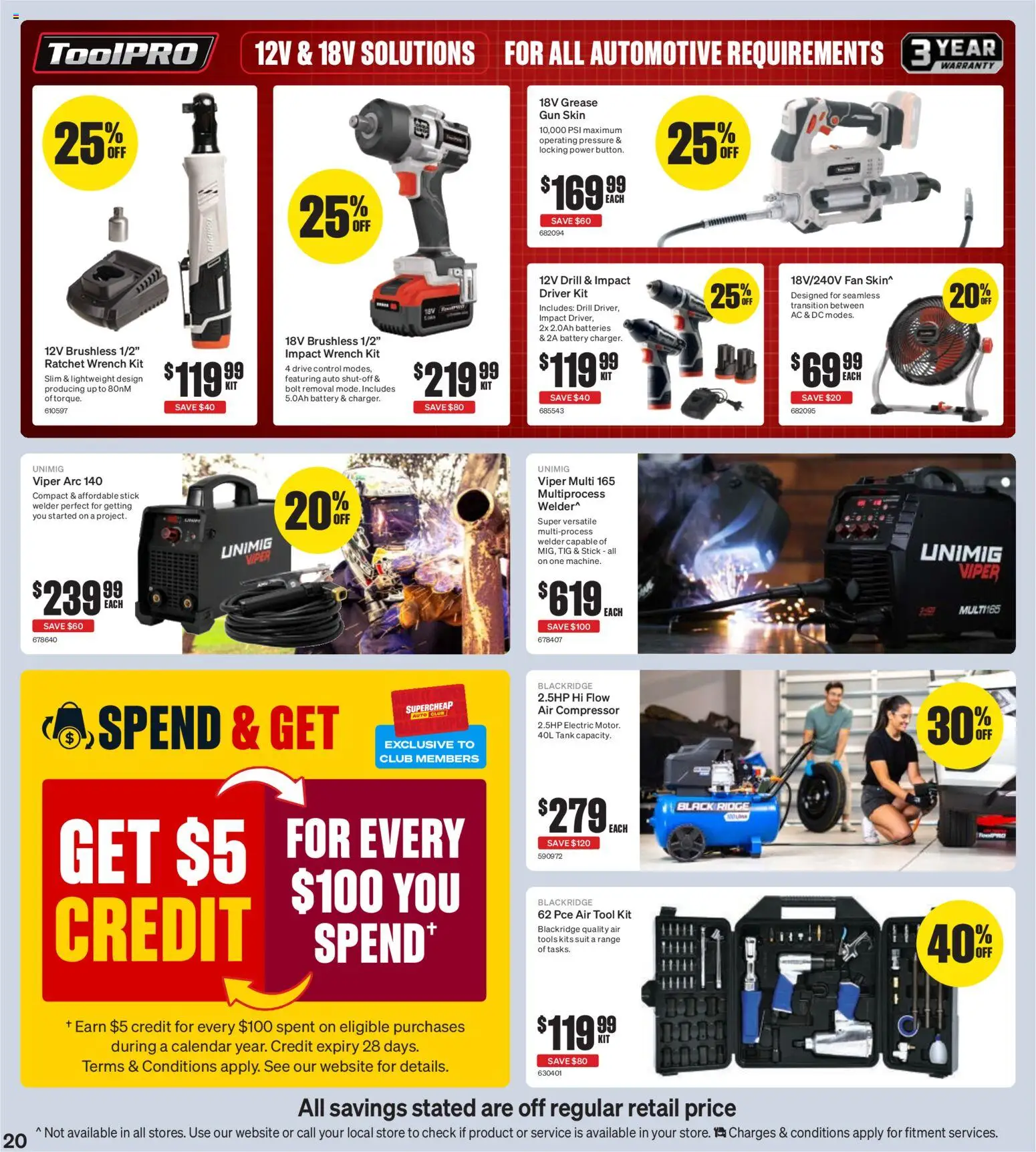 Supercheap Auto catalogue - valid from 05.11.2025 | Page: 20 | Products: Suit, Batteries, Tools, Fan