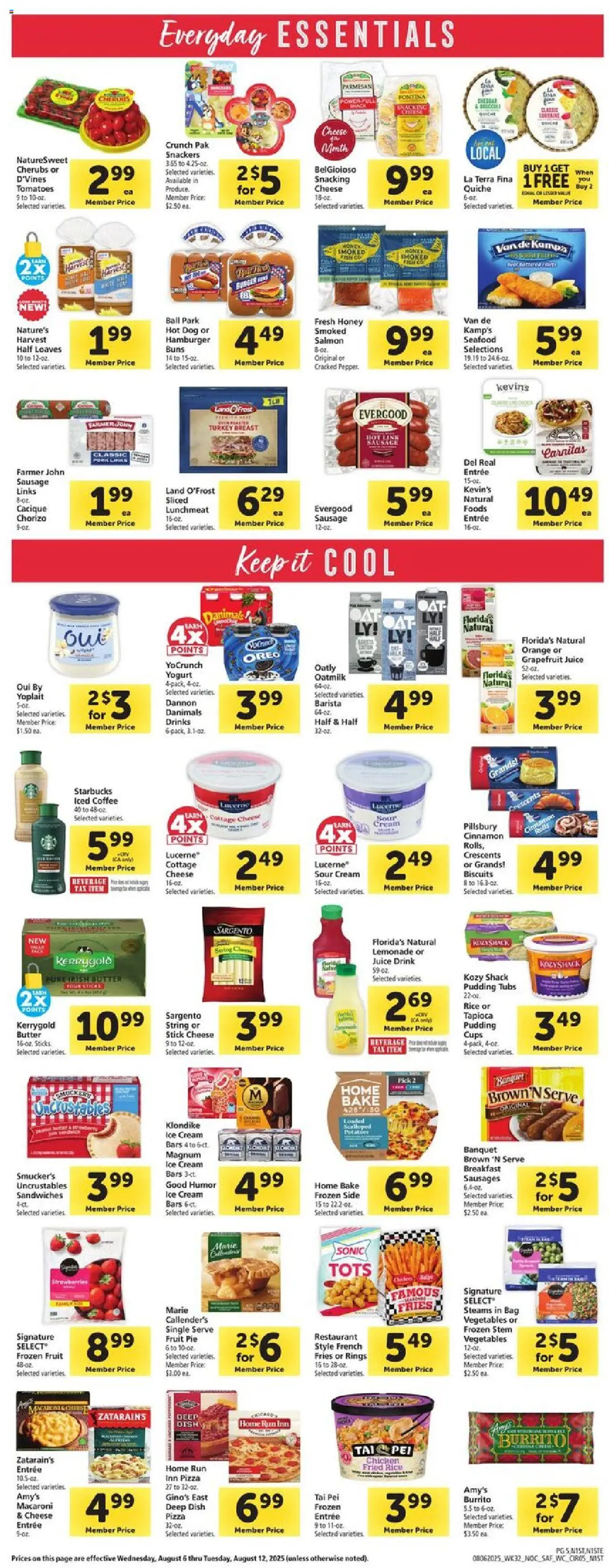 Safeway Weekly Ad - CA - valid from 06.08.2025 | Page: 5 | Products: Broccoli, Juice, Cream, Grapefruit