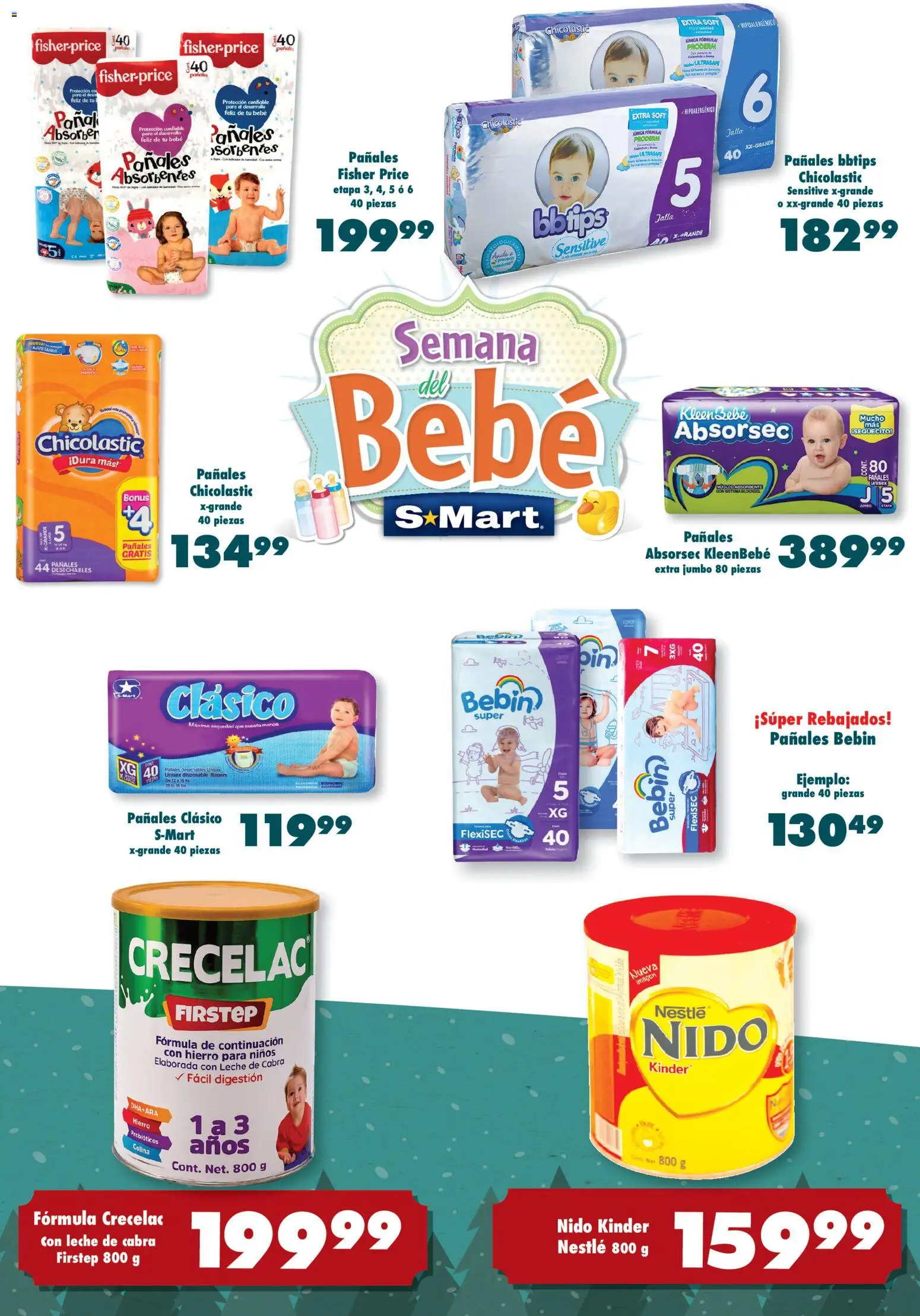 Nuevas ofertas de S-Mart válidas en toda la República Mexicana desde el 07.11.2025. ¡Encuentra las mejores ofertas en S-Mart folleto Ofertas de Feria Juárez! | Página: 5 | Productos: Leche, Pañales