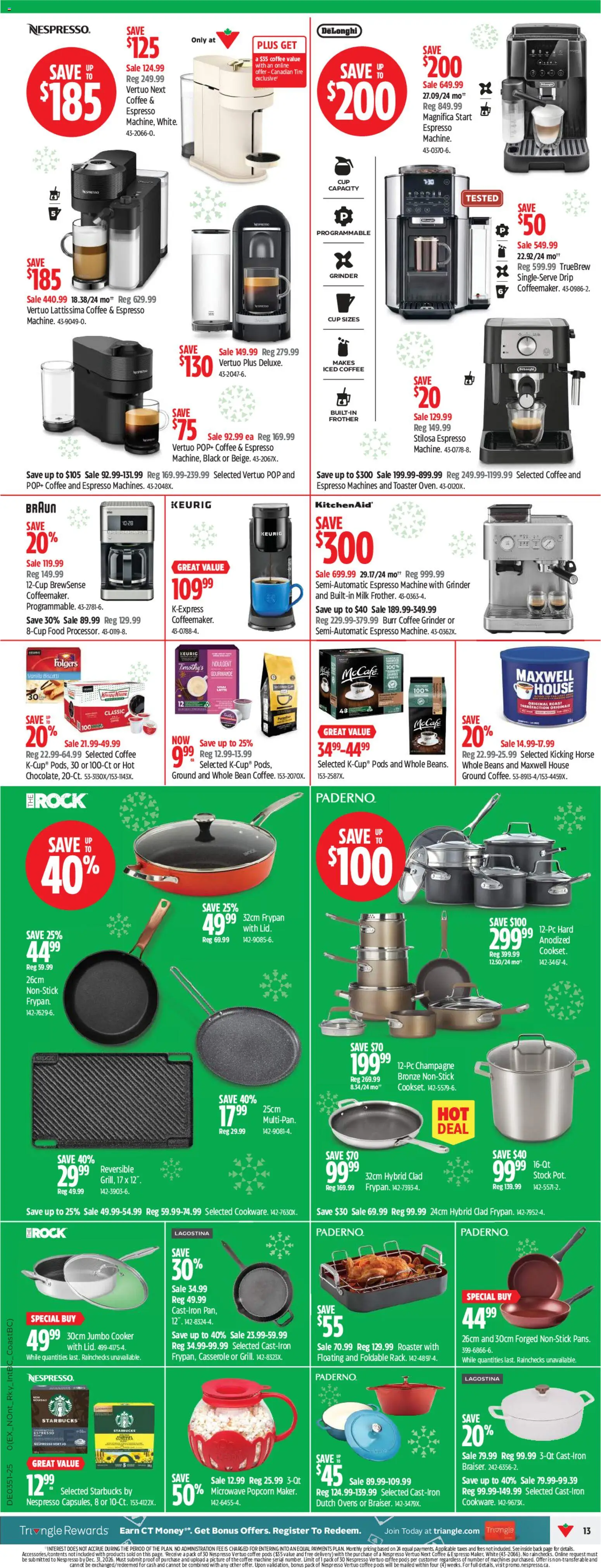 Canadian Tire flyer valid from 11.12.2025 | Page: 15 | Products: Grinder, Toaster, Cooker, Coffee