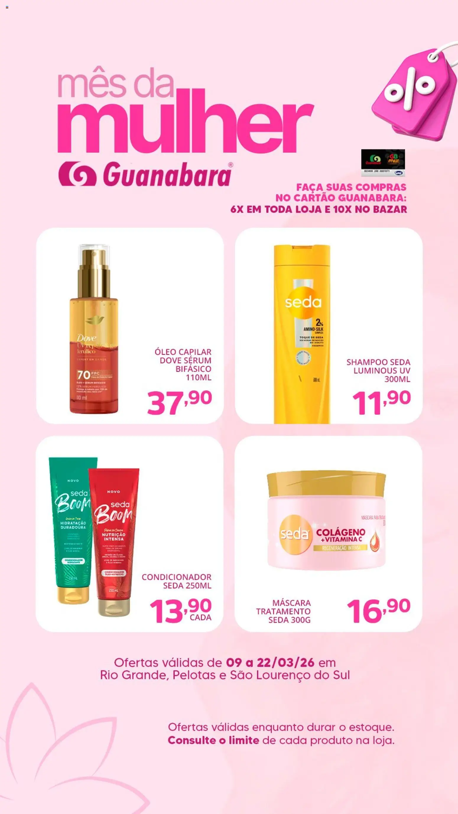 Supermercado Guanabara Folheto - válido de 09.03.2026 | Página: 2 | Produtos: Shampoo, Colágeno, Sérum, Vitamina c