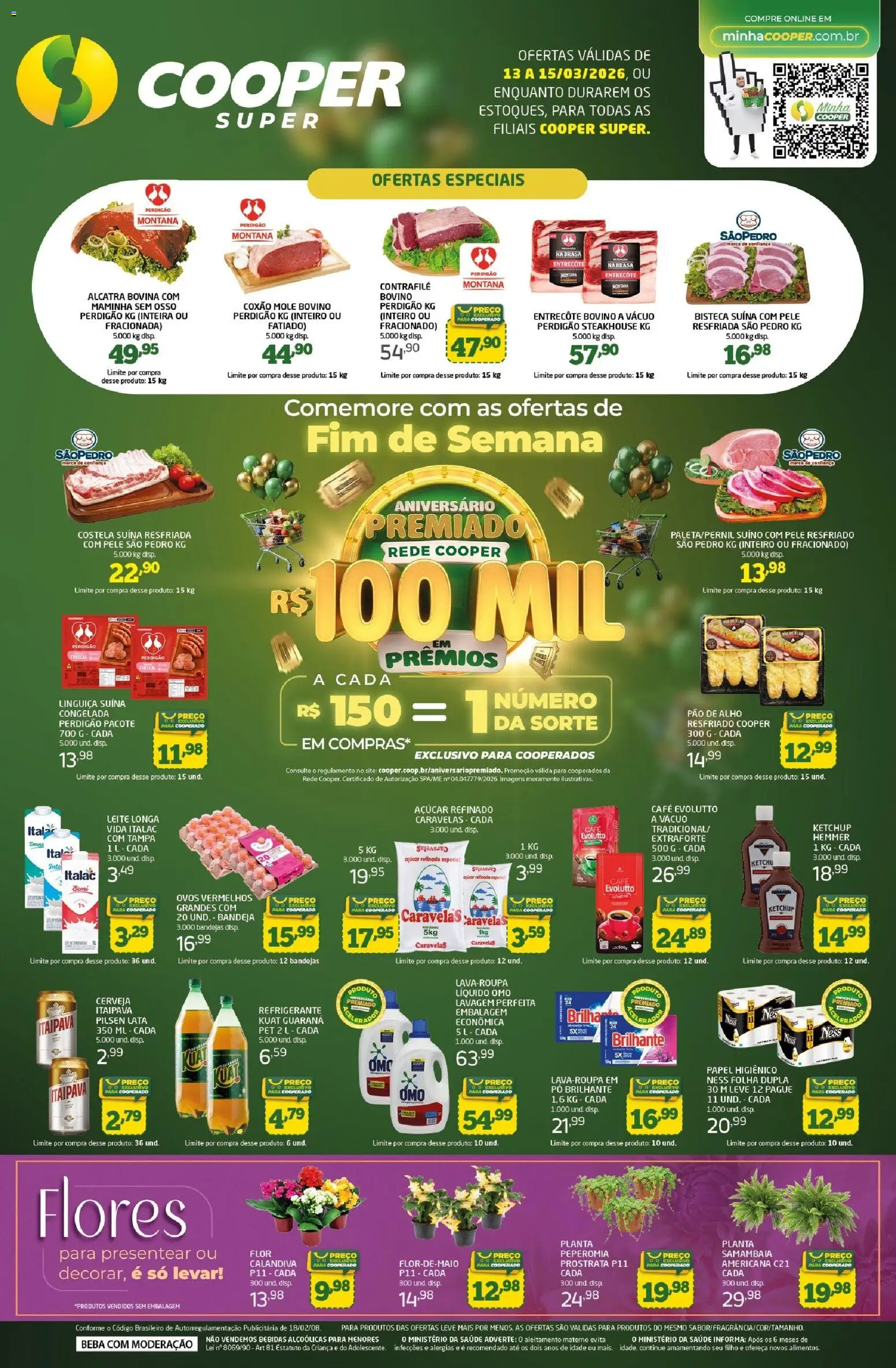 Cooper Folheto - válido de 13.03.2026 | Página: 1 | Produtos: Linguiça, Ovos, Pão, Café