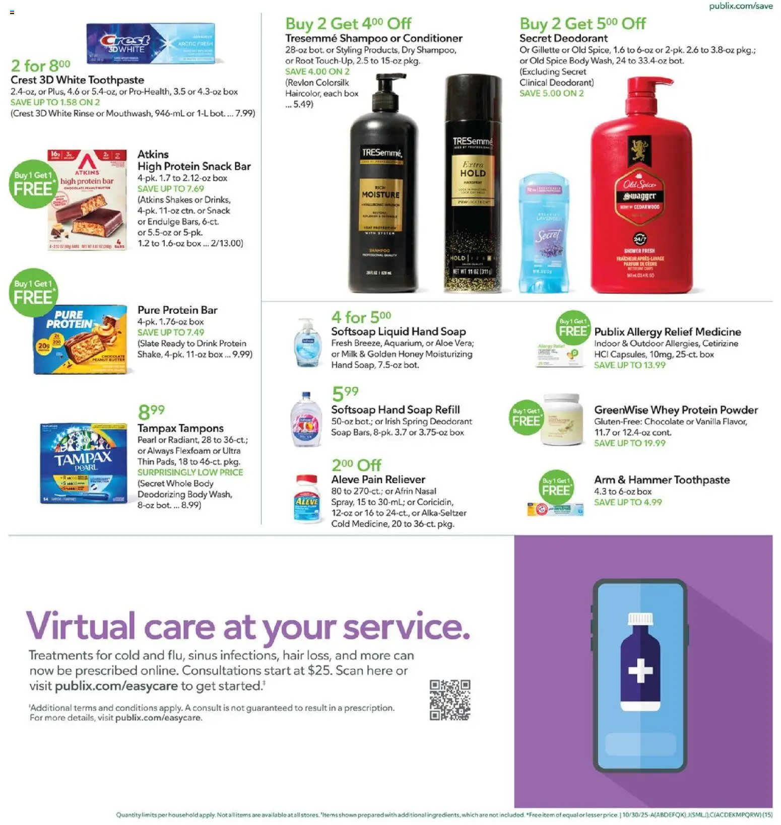 Publix Leaflet - valid from 29.10.2025 | Page: 15 | Products: Powder, Chocolate, Toothpaste, Tampons