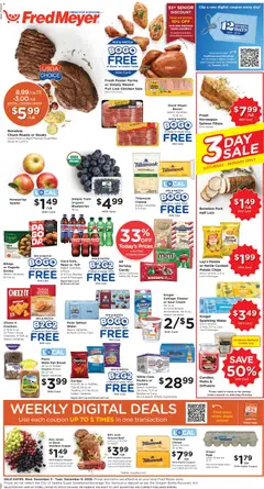 Preview of Fred Meyer weekly ads valid from 03.12.2025 | Page: 1 | Products: Clip, Sour cream, Cottage cheese, Blueberries