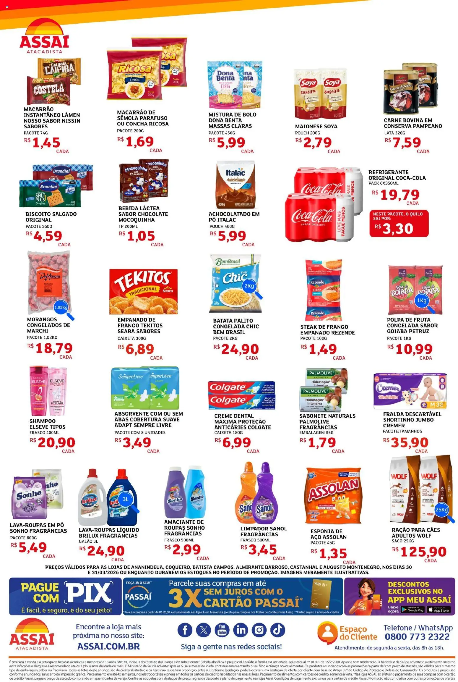 Assaí Atacadista Folheto - válido de 30.03.2026 | Página: 2 | Produtos: Achocolatado, Base, Creme, Bebida
