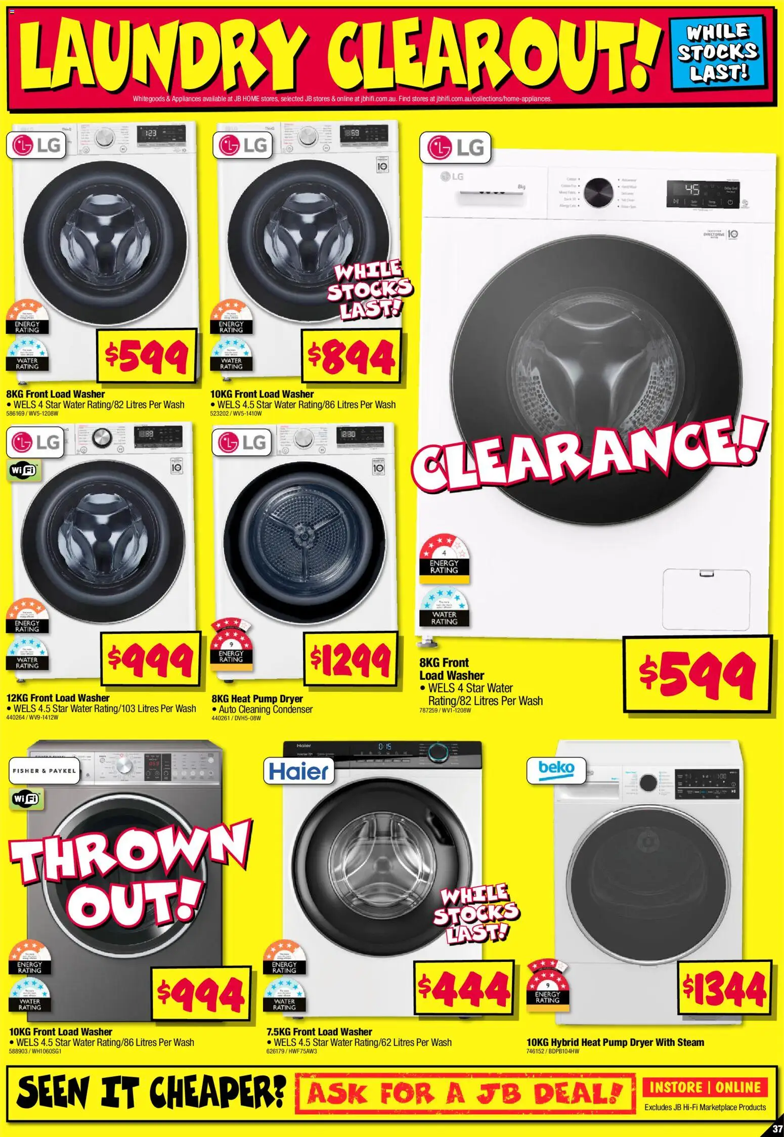 JB Hi-Fi catalogue - valid from 05.03.2026 | Page: 37 | Products: Water, Laundry, Dryer, Washer