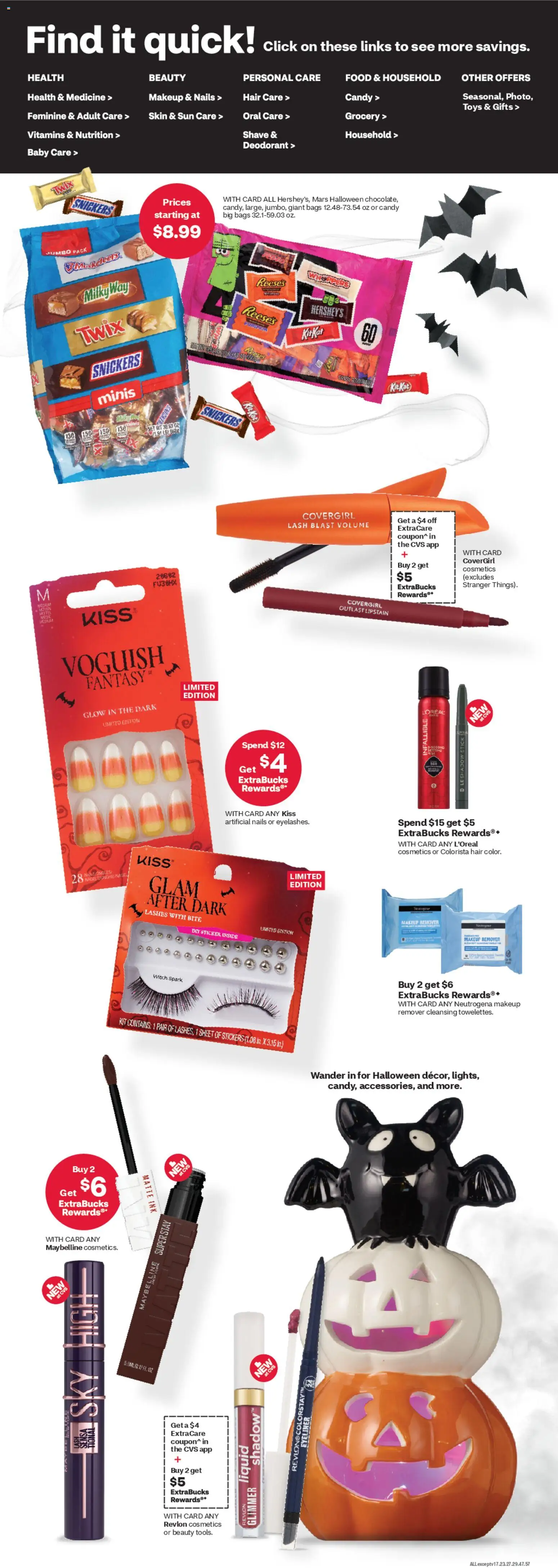 CVS Pharmacy Weekly Ad - valid from 26.10.2025 | Page: 3 | Products: Makeup Remover, Eyeliner, Deodorant, Sheet
