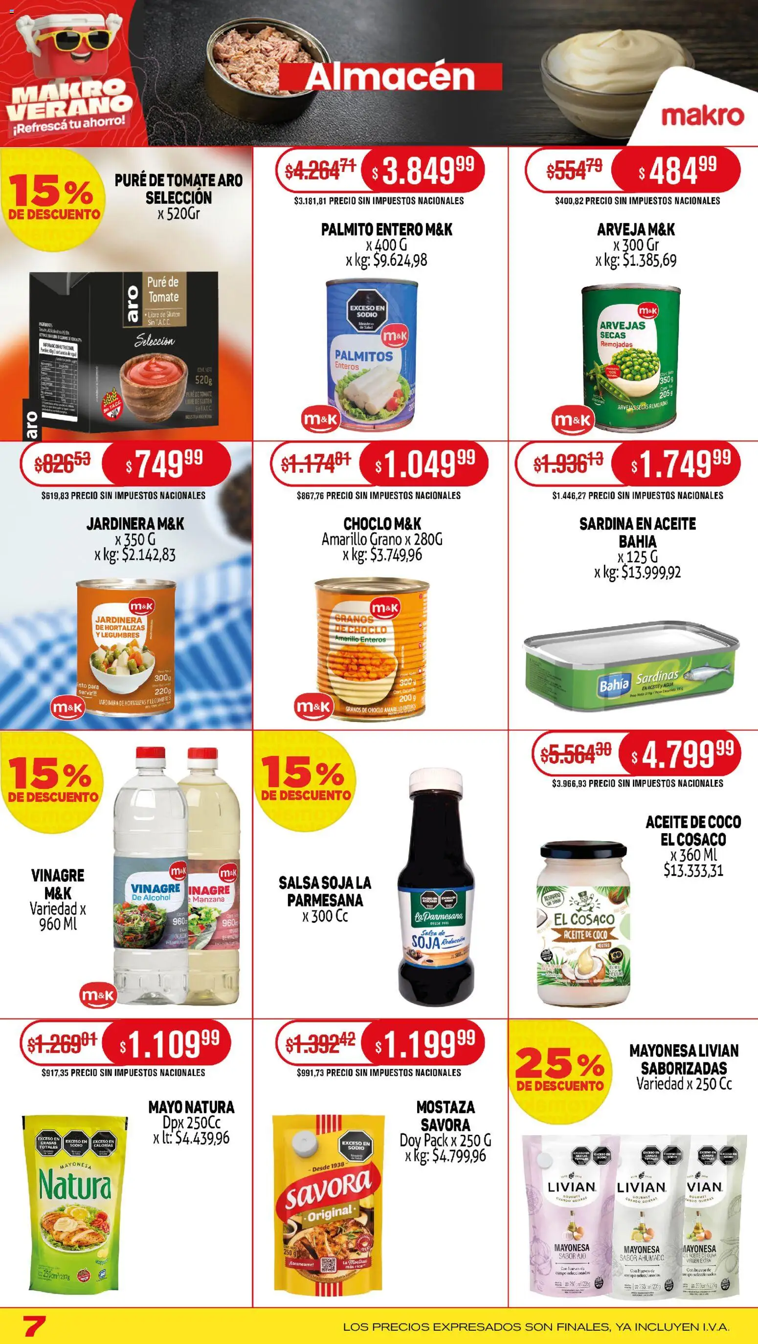 Makro ofertas │ válido desde el 02.01.2026 | Página: 7 | Productos: Vinagre, Tomate, Ajo, Agua