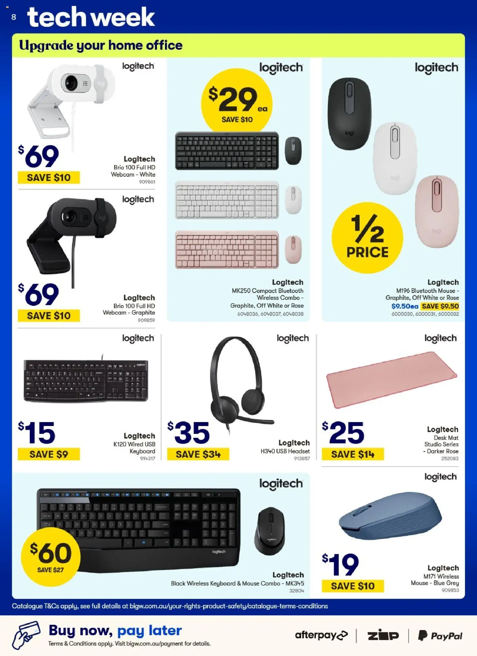 Big W catalogue - valid from 12.03.2026 | Page: 8 | Products: Desk, Mouse, Keyboard, Webcam