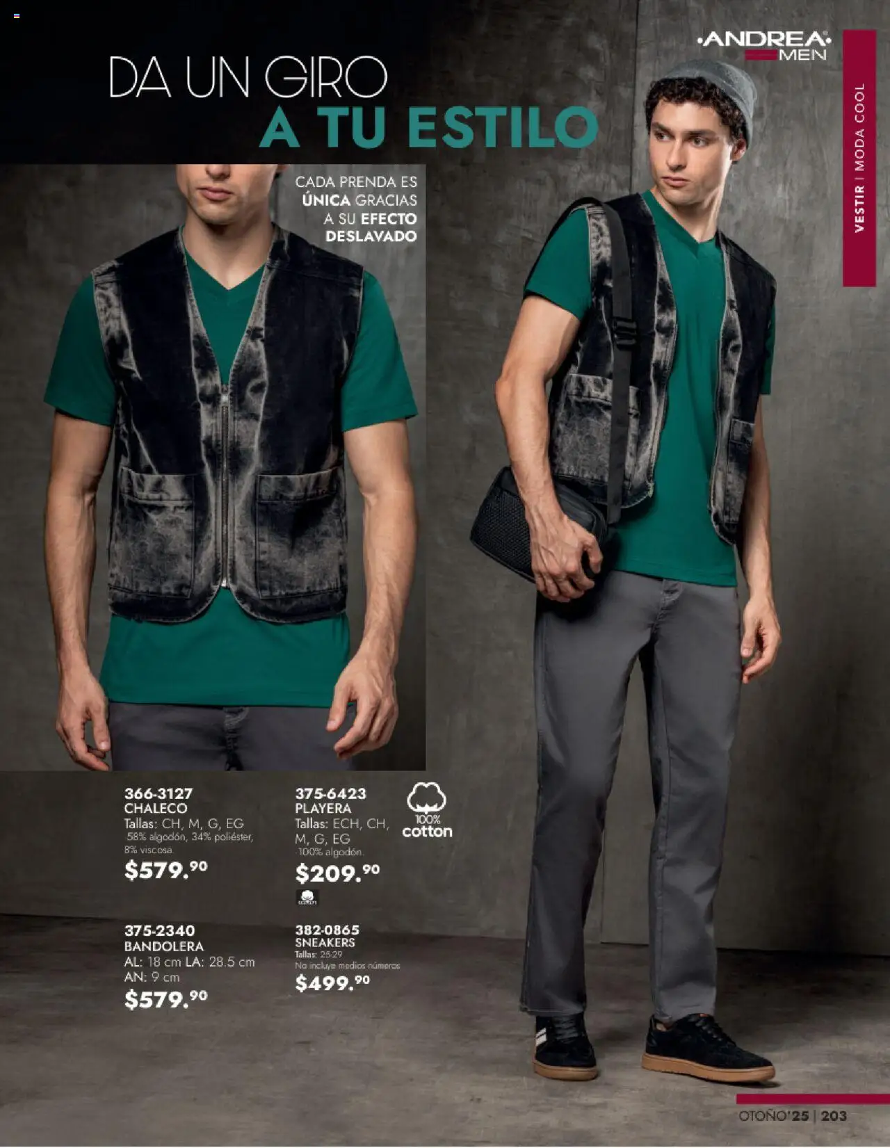 Nuevas ofertas de Andrea válidas en toda la República Mexicana desde el 24.08.2025. ¡Encuentra las mejores ofertas en Andrea - Catálogo Vestir Caballero! | Página: 41 | Productos: Chaleco, Playera