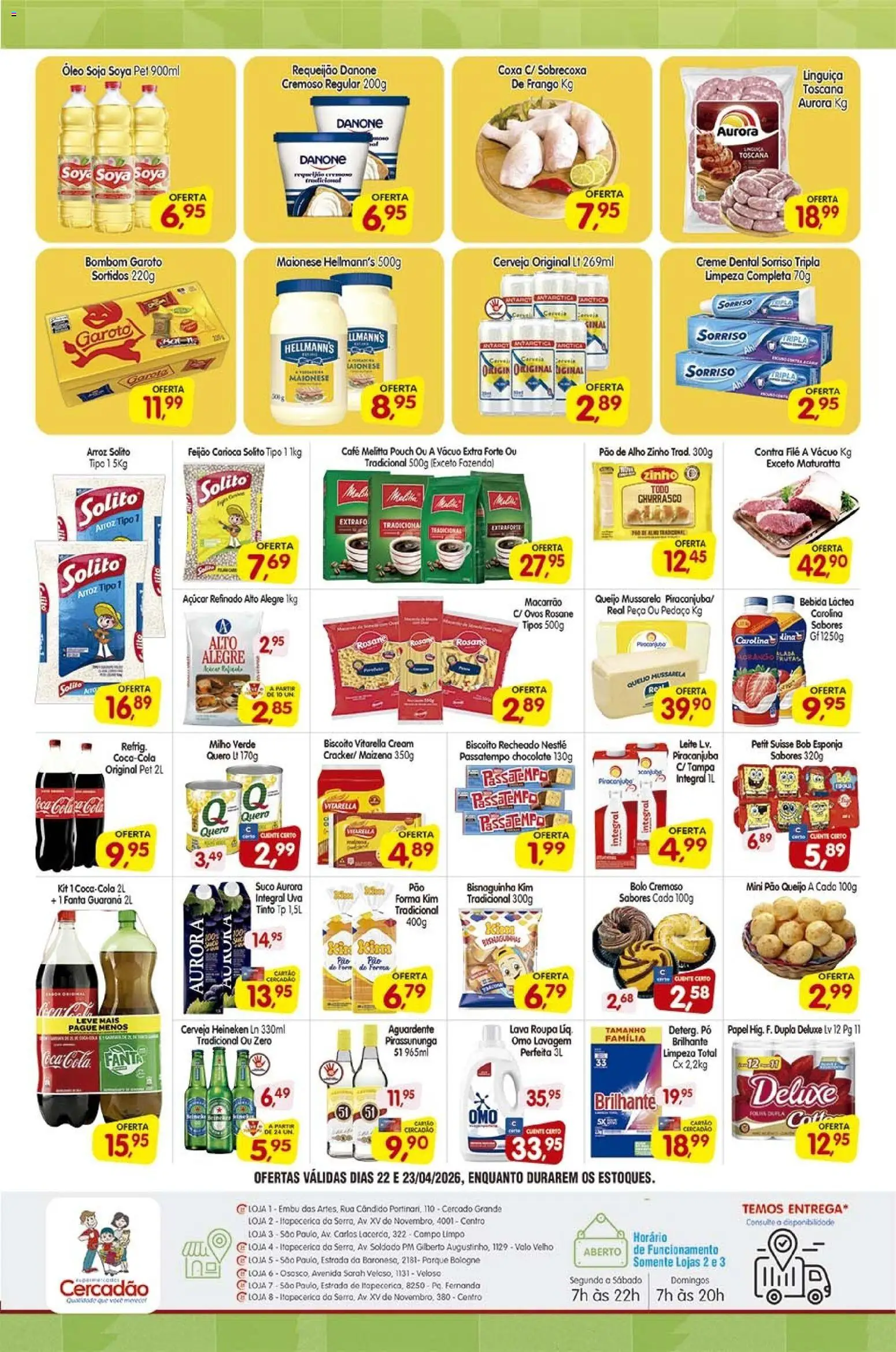 Cercadão Folheto - válido de 22.04.2026 | Página: 2 | Produtos: Ovos, Macarrão, Bolo, Requeijão