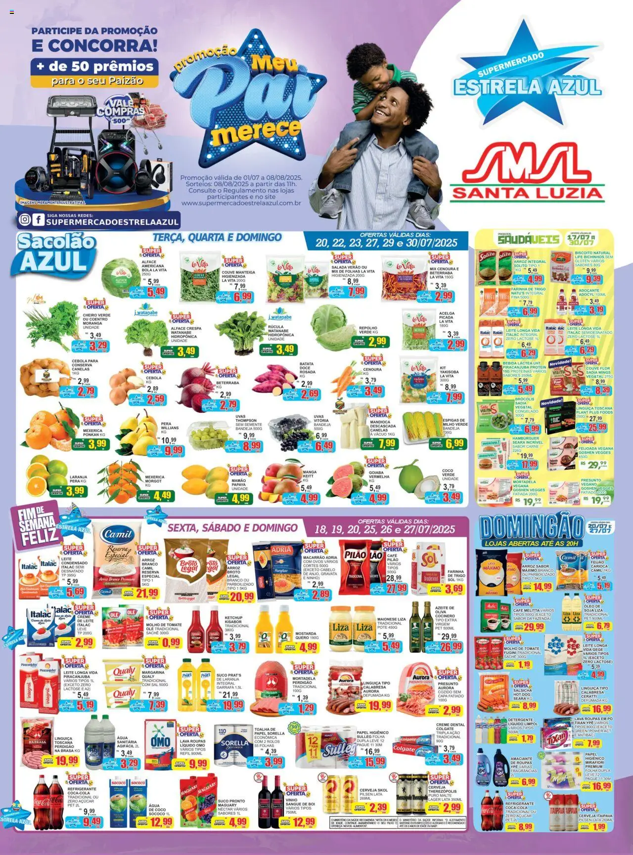Estrela Azul Folheto - válido de 17.07.2025 | Página: 1 | Produtos: Milho verde, Arroz, Creme, Couve