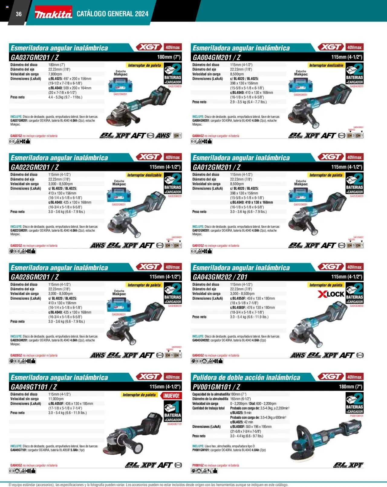 Nuevas ofertas de Makita válidas en toda la República Mexicana desde el 17.04.2024. ¡Encuentra las mejores ofertas en Makita catálogo ! | Página: 36 | Productos: Paleta, Cargador, Disco, Llave