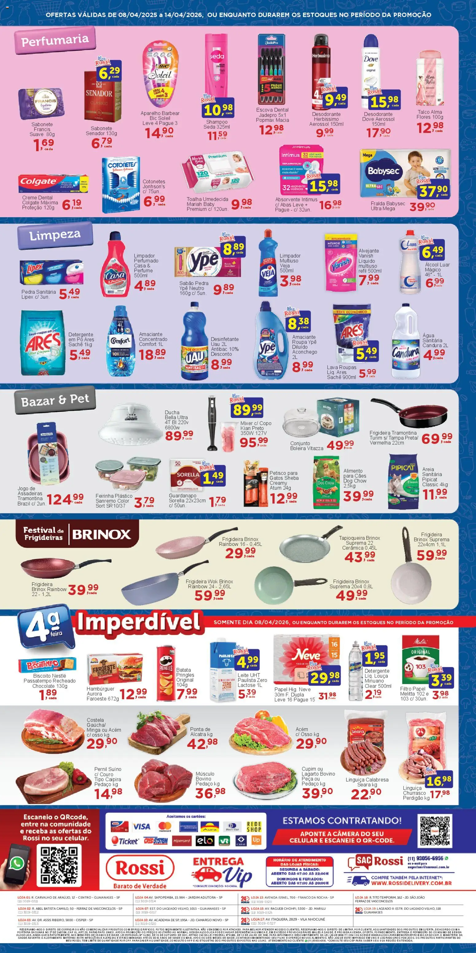 Rossi Supermercados Folheto - válido de 08.04.2026 | Página: 4 | Produtos: Talco, Areia, Sabão, Batata