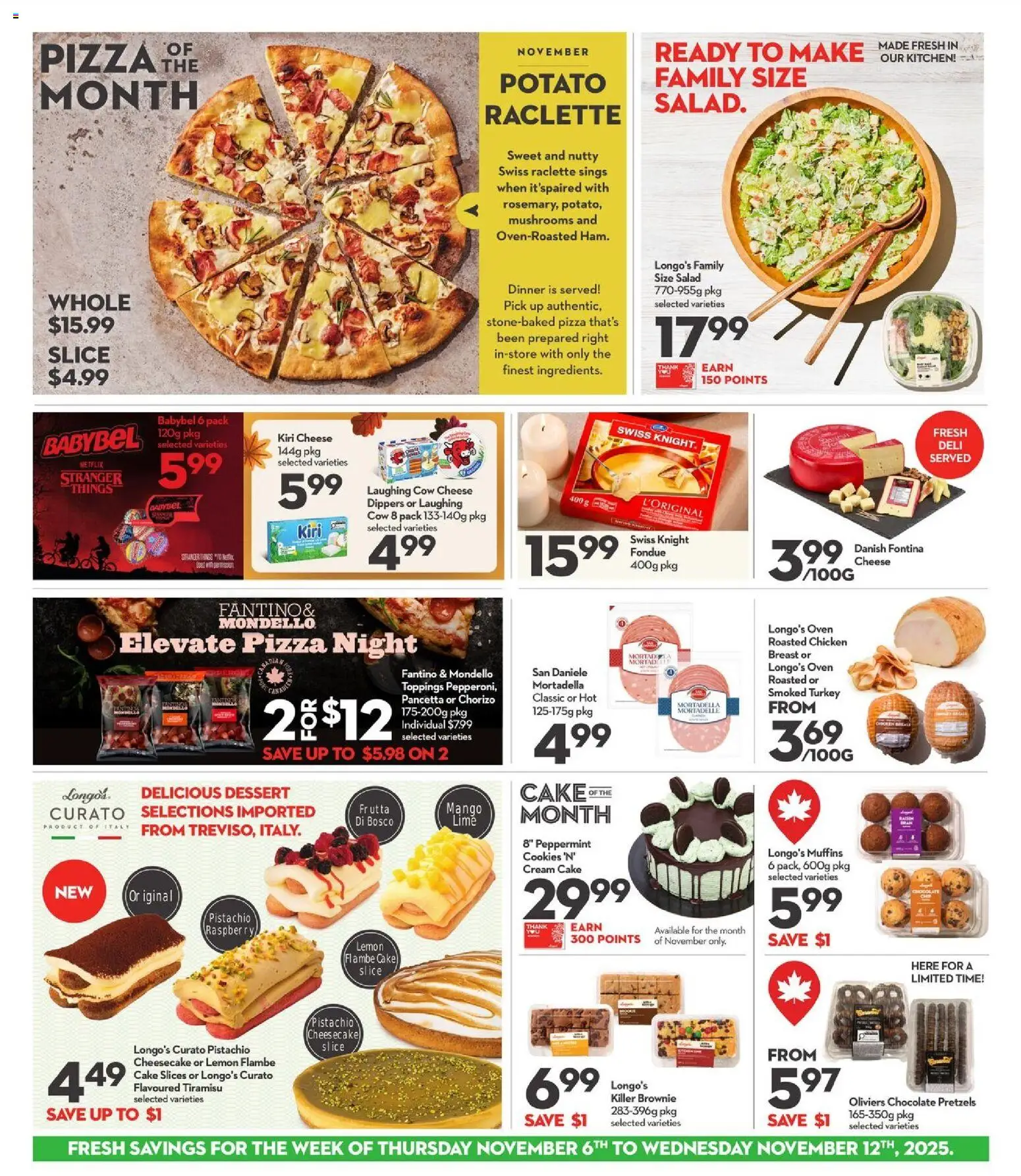 Longo's flyer valid from 06.11.2025 | Page: 5 | Products: Cookies, Turkey, Oven, Pizza