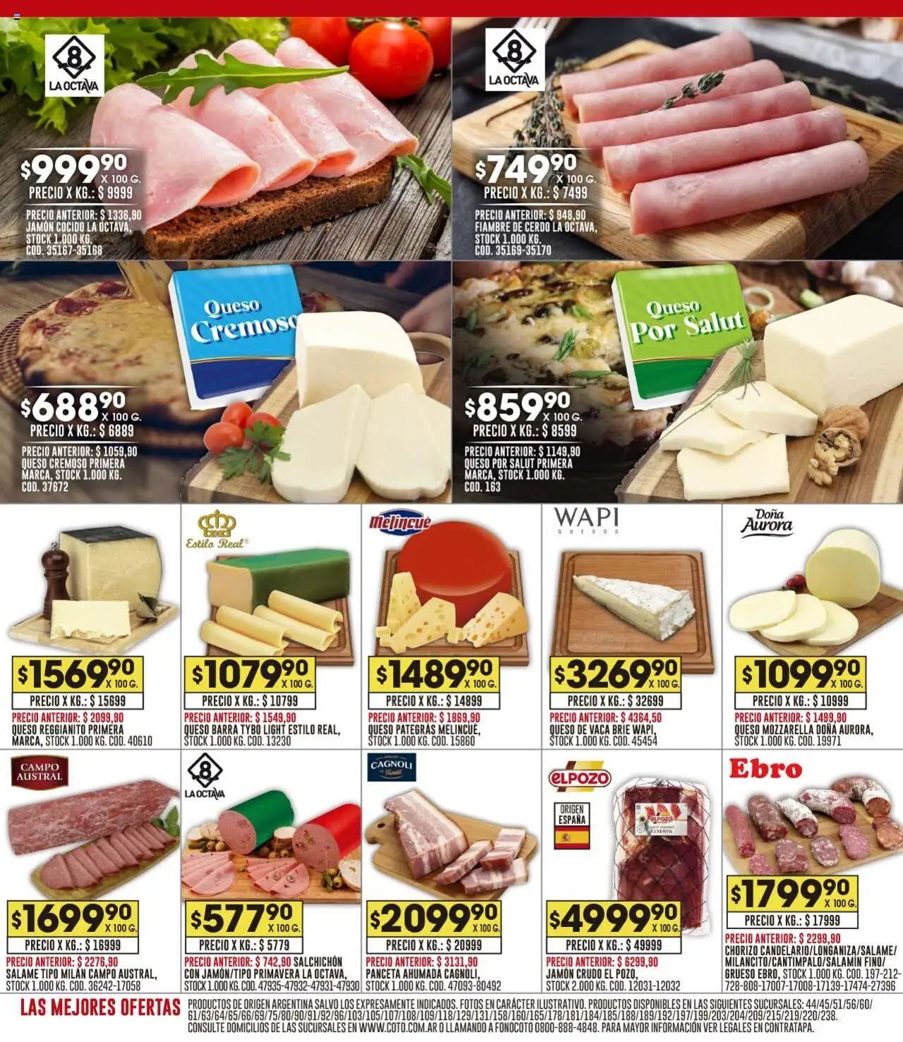 Coto ofertas │ válido desde el 18.08.2025 | Página: 10 | Productos: Jamón cocido, Panceta, Queso, Cerdo