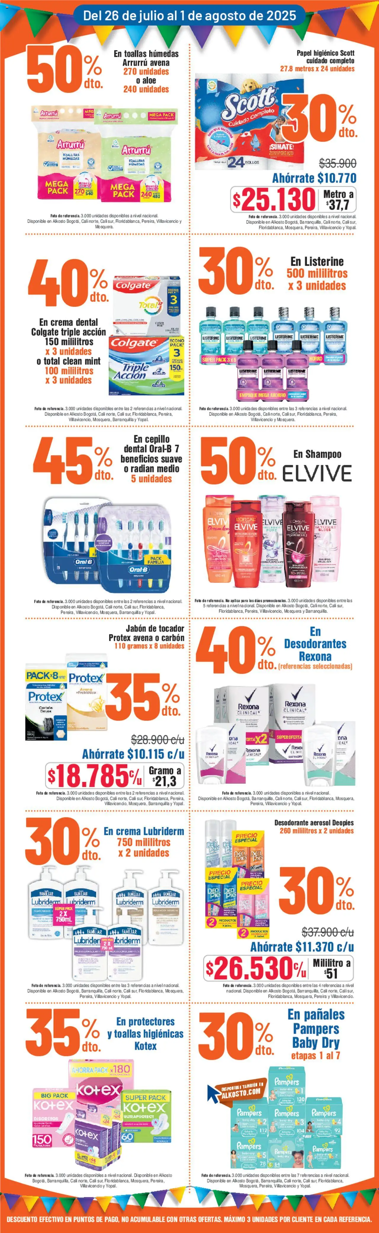 Alkosto revista - valida desde el 26.07.2025 | Página: 6 | Productos: Avena, Toallas, Jabón, Crema dental