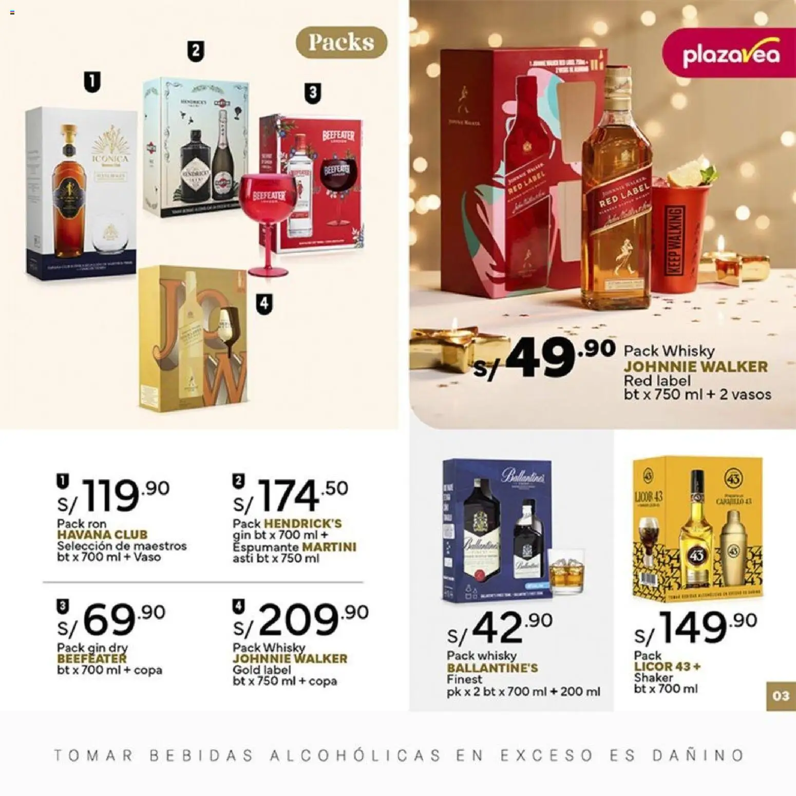 Catálogo Plaza Vea válido desde 26.12.2025 | Página: 3 | Productos: Whisky, Vasos