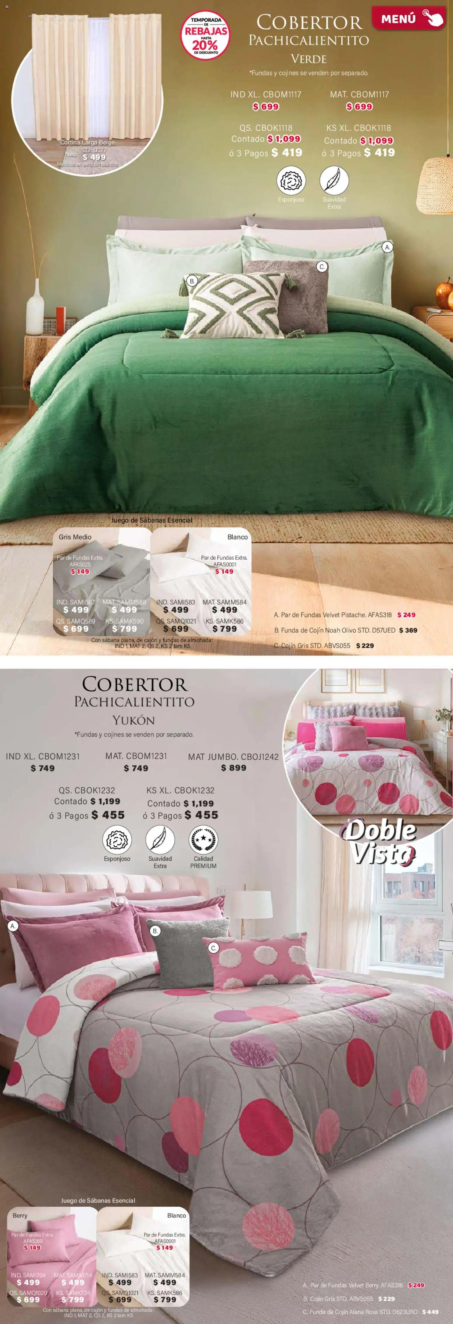 Nuevas ofertas de Colchas Concord válidas en toda la República Mexicana desde el 01.02.2026. ¡Encuentra las mejores ofertas en Colchas Concord catálogo! | Página: 145 | Productos: Cobertor, Funda, Almohada, Sabanas